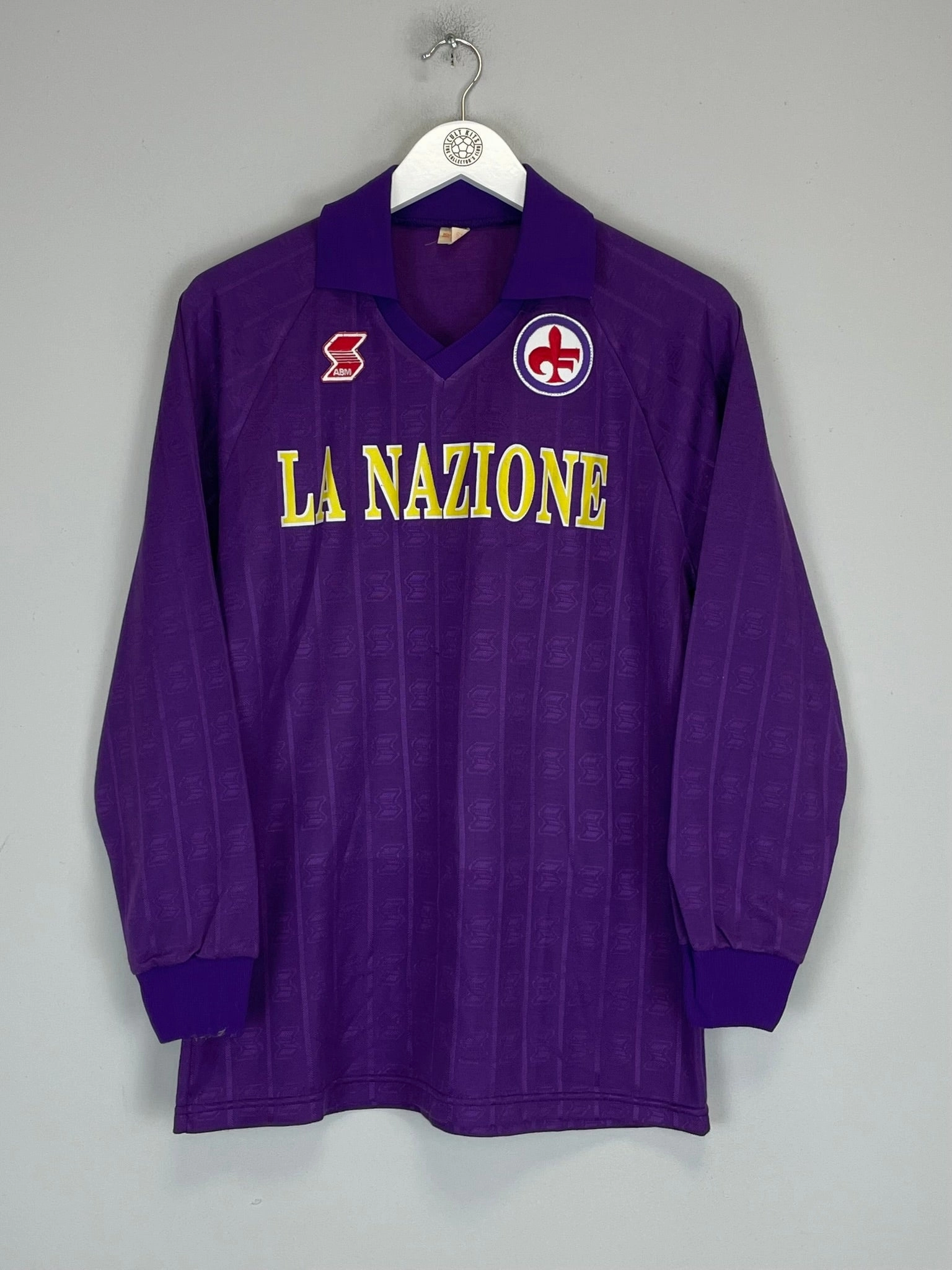 1989/90 FIORENTINA #10 BAGGIO L/S HOME SHIRT (M) ABM Fit Tech
