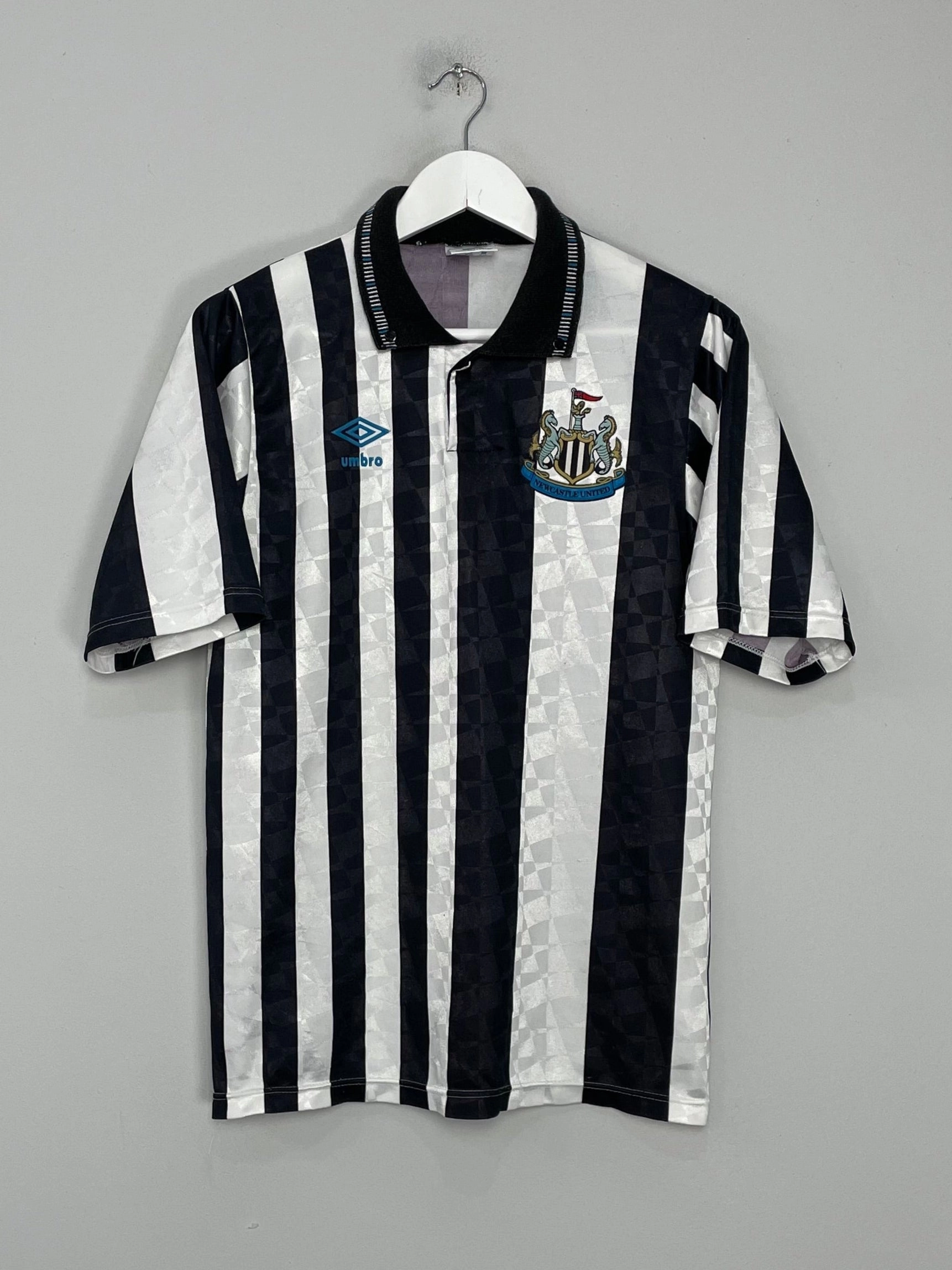1991/93 NEWCASTLE UNITED HOME SHIRT (S) UMBRO Breathable Material Elasticized Cuffs