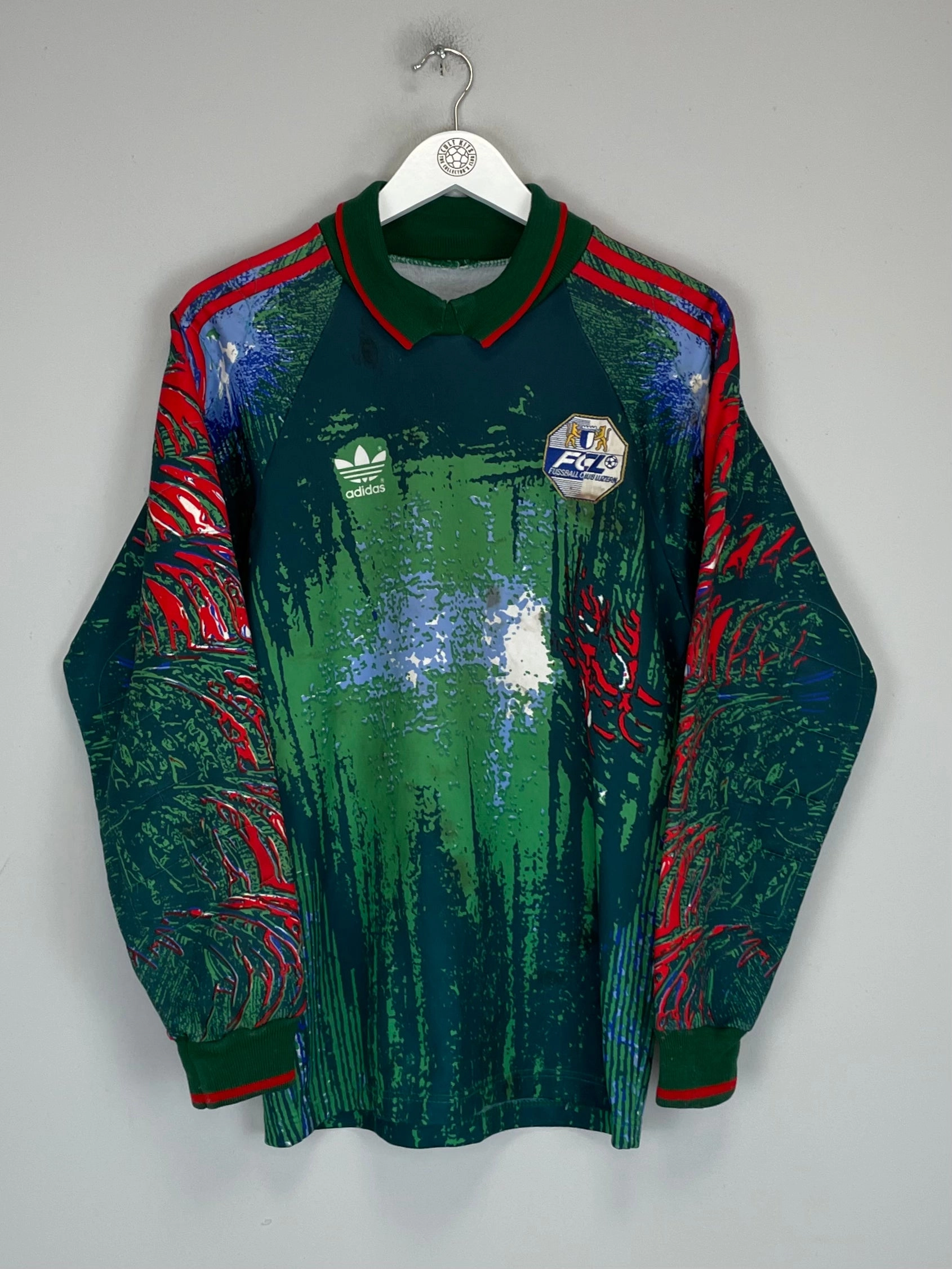 Microfiber Performance Blend 1992/93 FC LUZERN #1 *MATCH WORN* GK SHIRT (M) ADIDAS