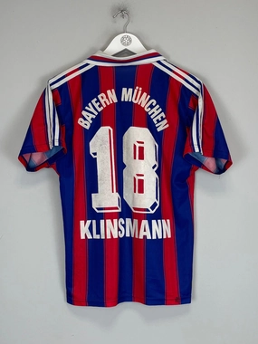 1995/96 BAYERN MUNICH KLINSMANN #18 HOME SHIRT (S) ADIDAS Tear Resistant Construction