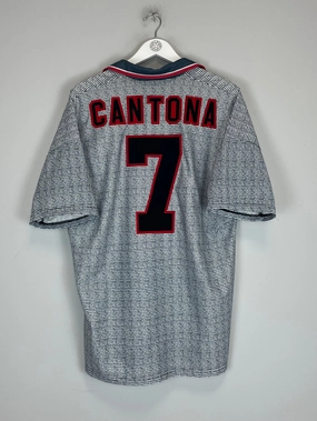1995/96 MANCHESTER UNITED CANTONA #7 AWAY SHIRT (XL) UMBRO Anti Odor Treatment