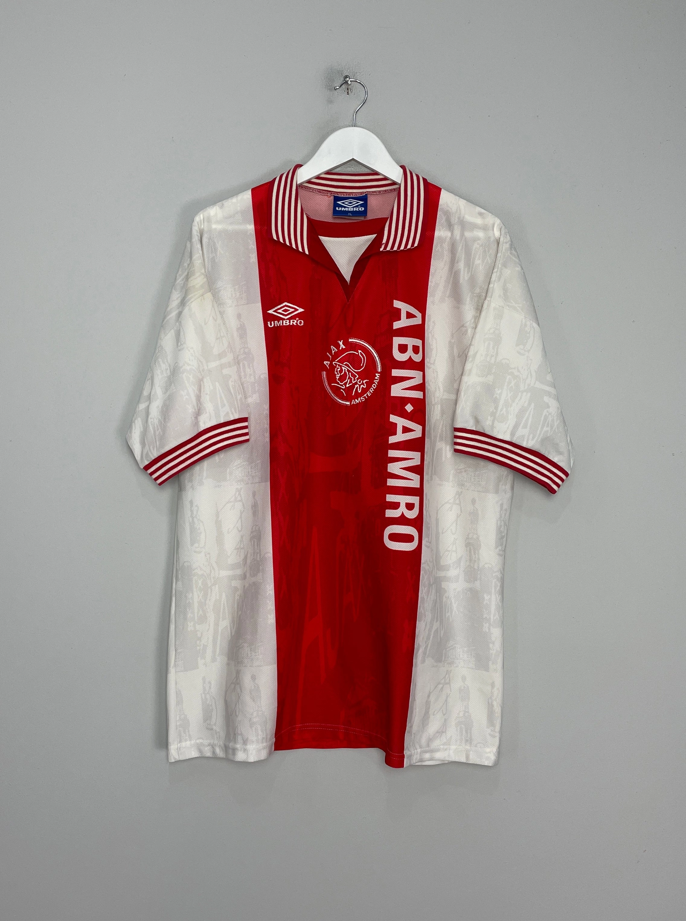 1996/97 AJAX HOME SHIRT (XL) UMBRO Circular Knit Body Mapping