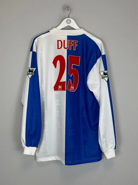 Warm Day Wear Athletic Performance Enhancement 1996/98 BLACKBURN ROVERS DUFF #25 L/S HOME SHIRT (XL) ASICS