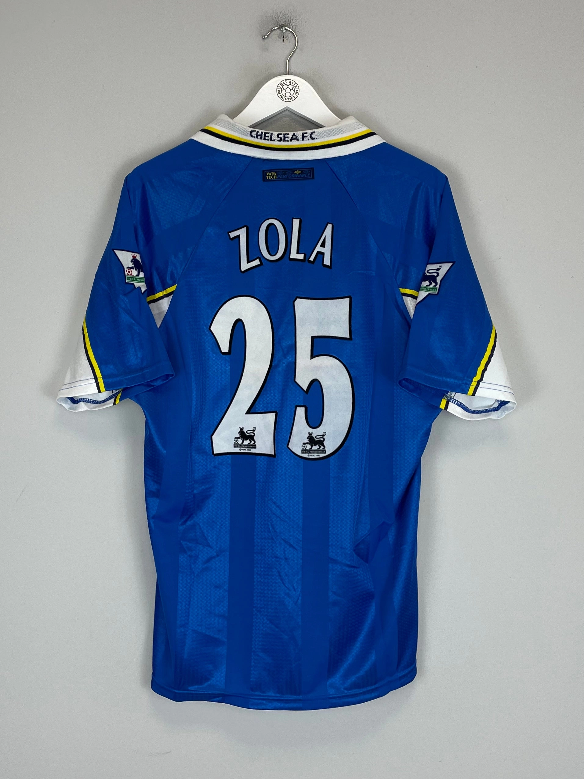 Hygroscopic Fiber Blend 1997/99 CHELSEA ZOLA #25 *MINT* HOME SHIRT (L) UMBRO