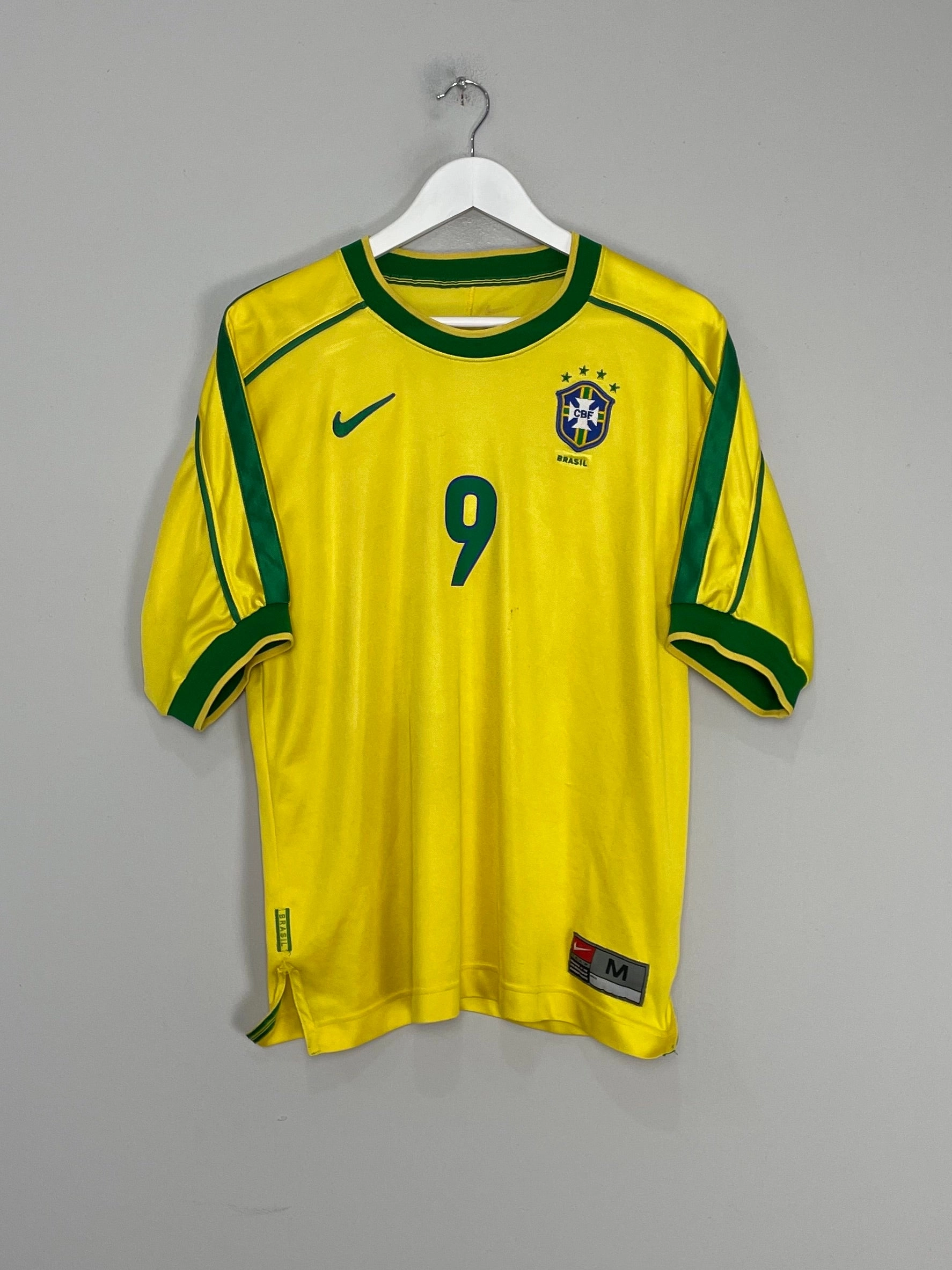 Tactile Surface Weave 3D Knit Seamless Pattern 1998/00 BRAZIL RONALDO #9 HOME SHIRT (M) NIKE