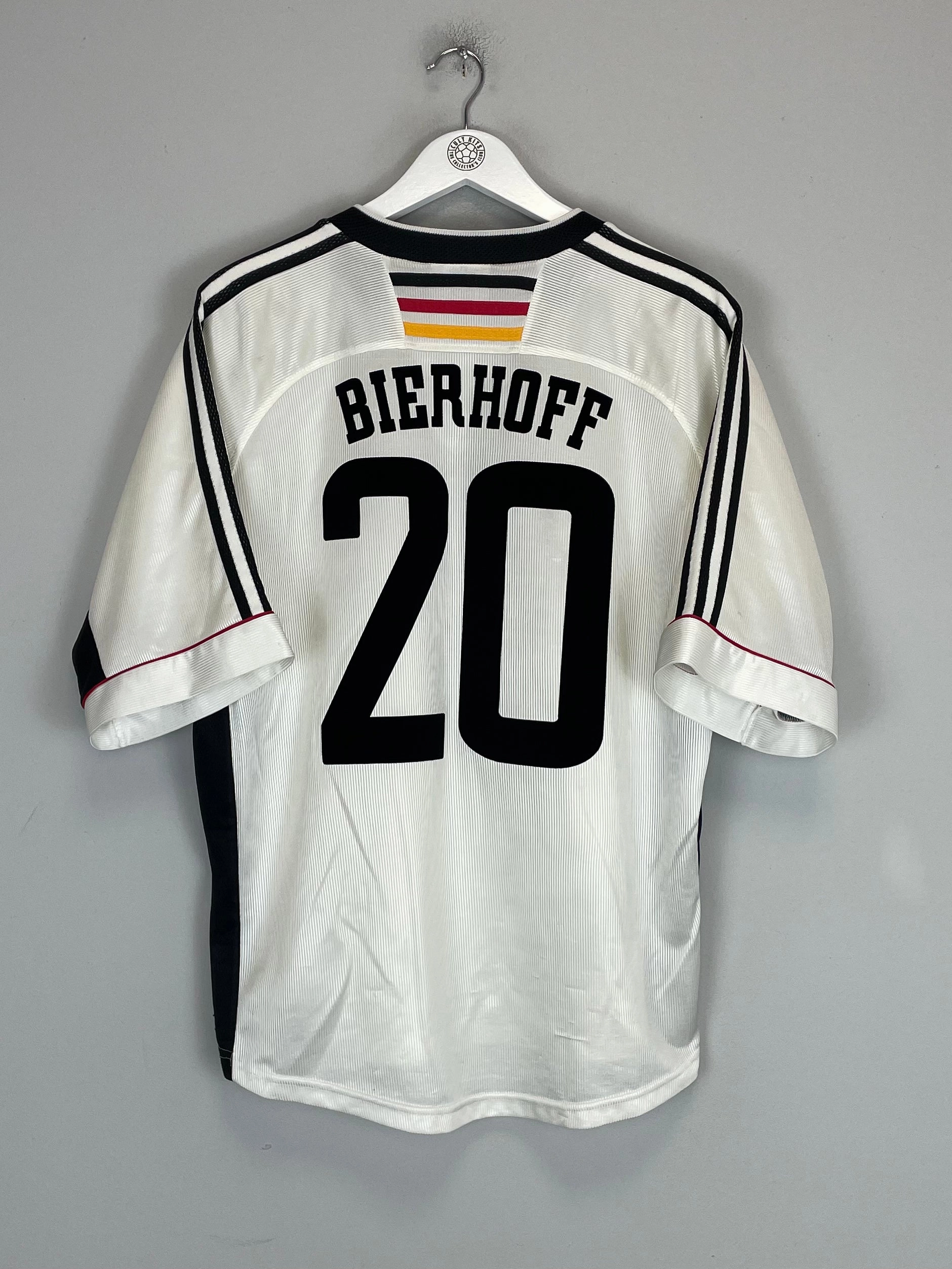 1998/00 GERMANY BIERHOFF #20 HOME SHIRT (L) ADIDAS Anti Slip Hem Guard
