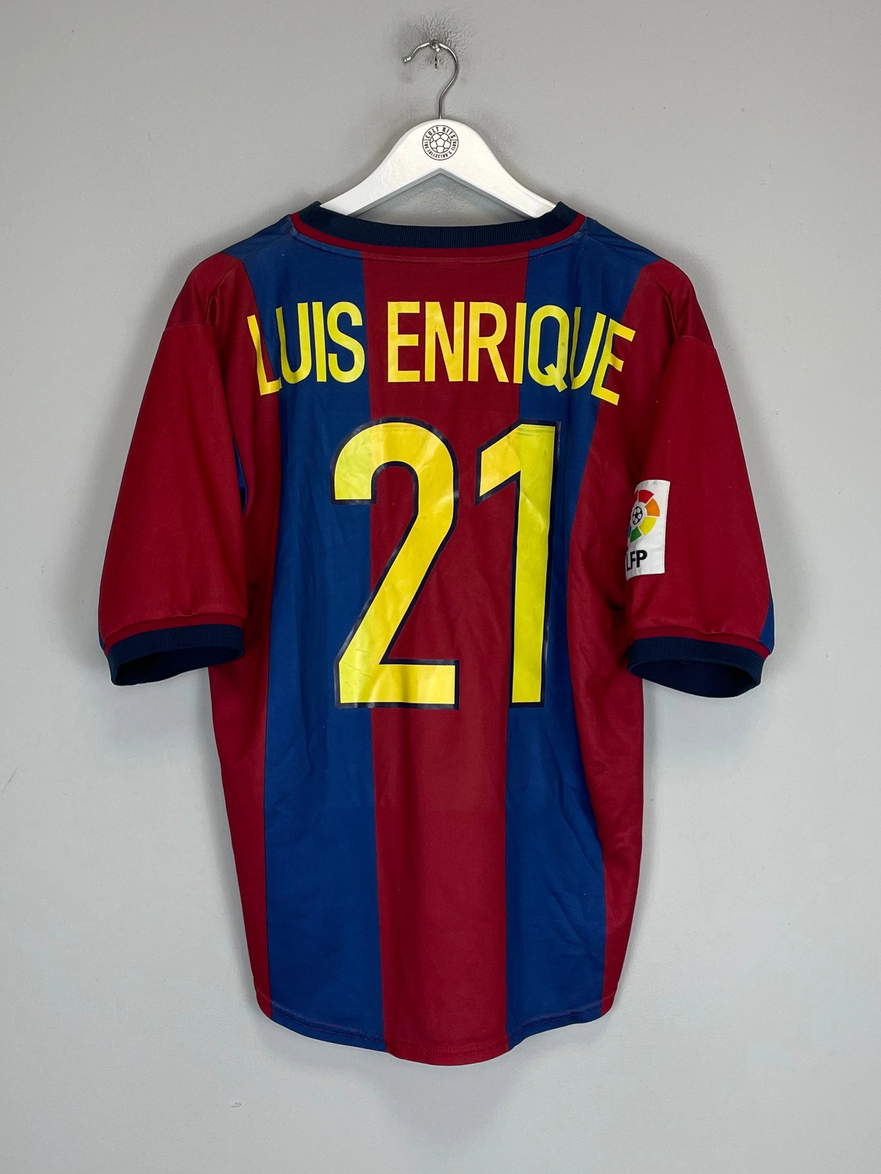 1998/99 BARCELONA LUIS ENRIQUE #21 HOME SHIRT (M) NIKE Workout Fit