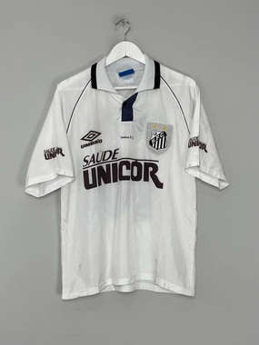 Slim Finish Non Restrictive Mobility Cut 1998/99 SANTOS #10 HOME SHIRT (M) UMBRO
