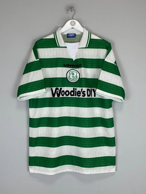Casual Fit 1998/99 SHAMROCK ROVERS HOME SHIRT (XL) UMBRO