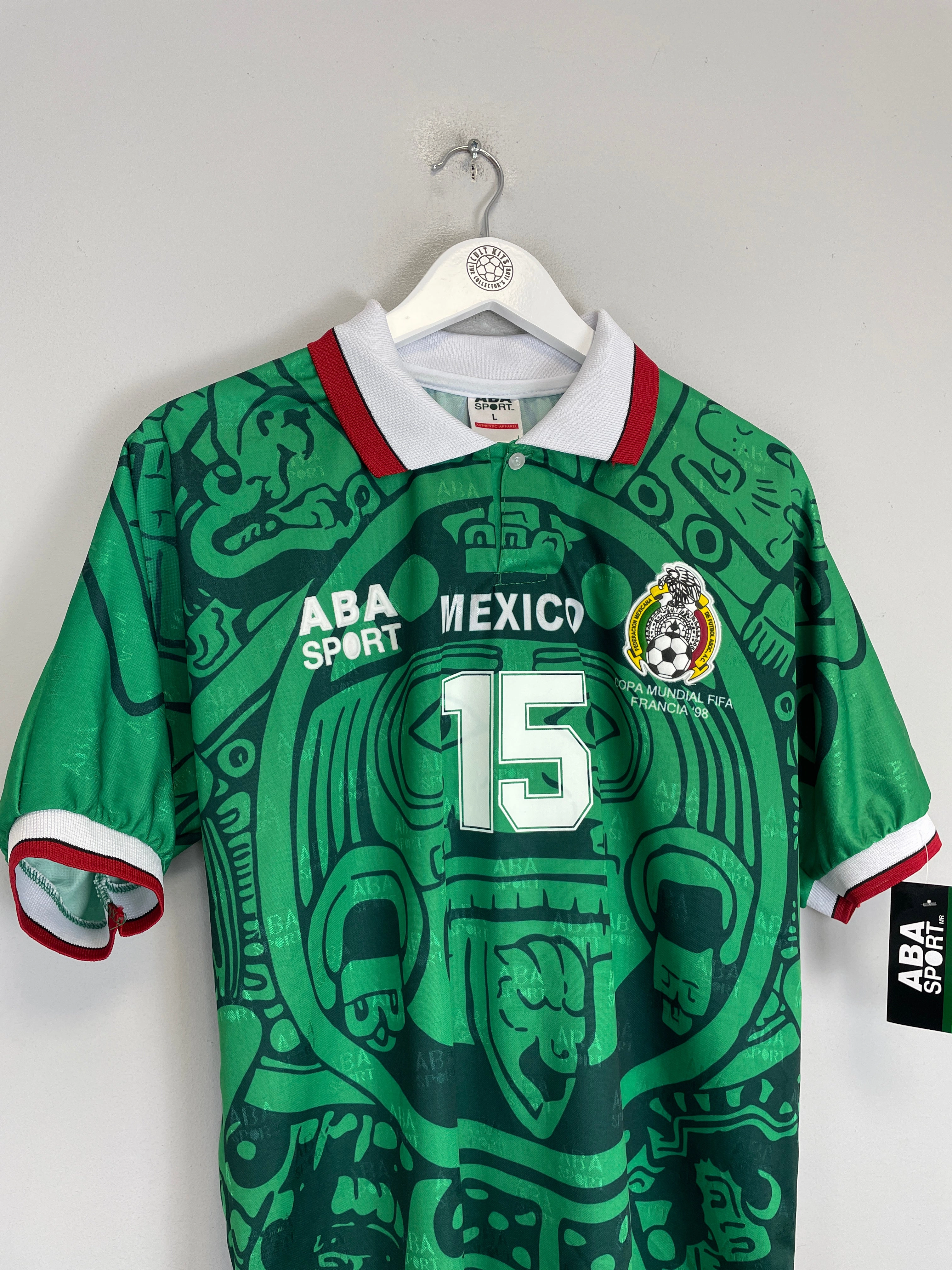 1998 Mexico Hernandez #15 *Reissue* Home (Multiple Sizes) ABA Sport Bonded Seamless