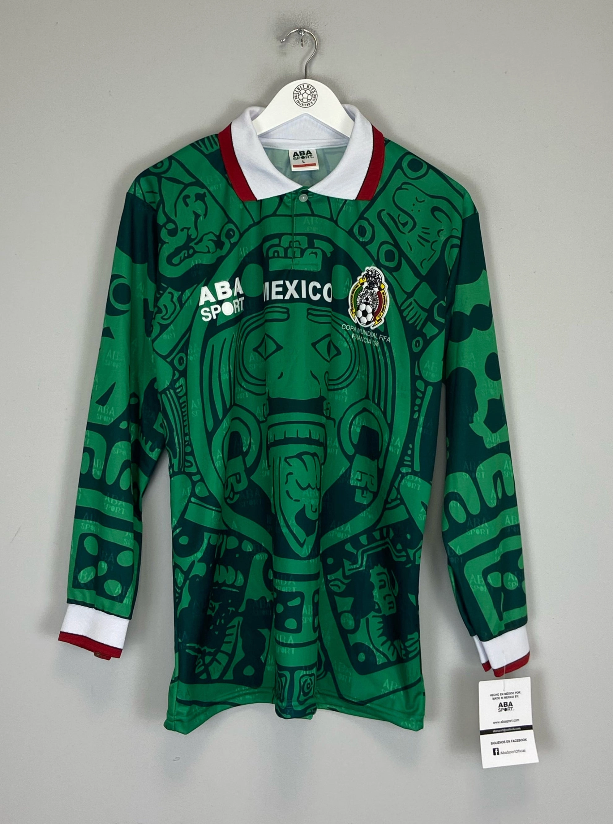 Wind Resistant Outer Layer Soft Surface 1998 Mexico *Reissue* L/S Home Shirt (Multiple Sizes) ABA Sport