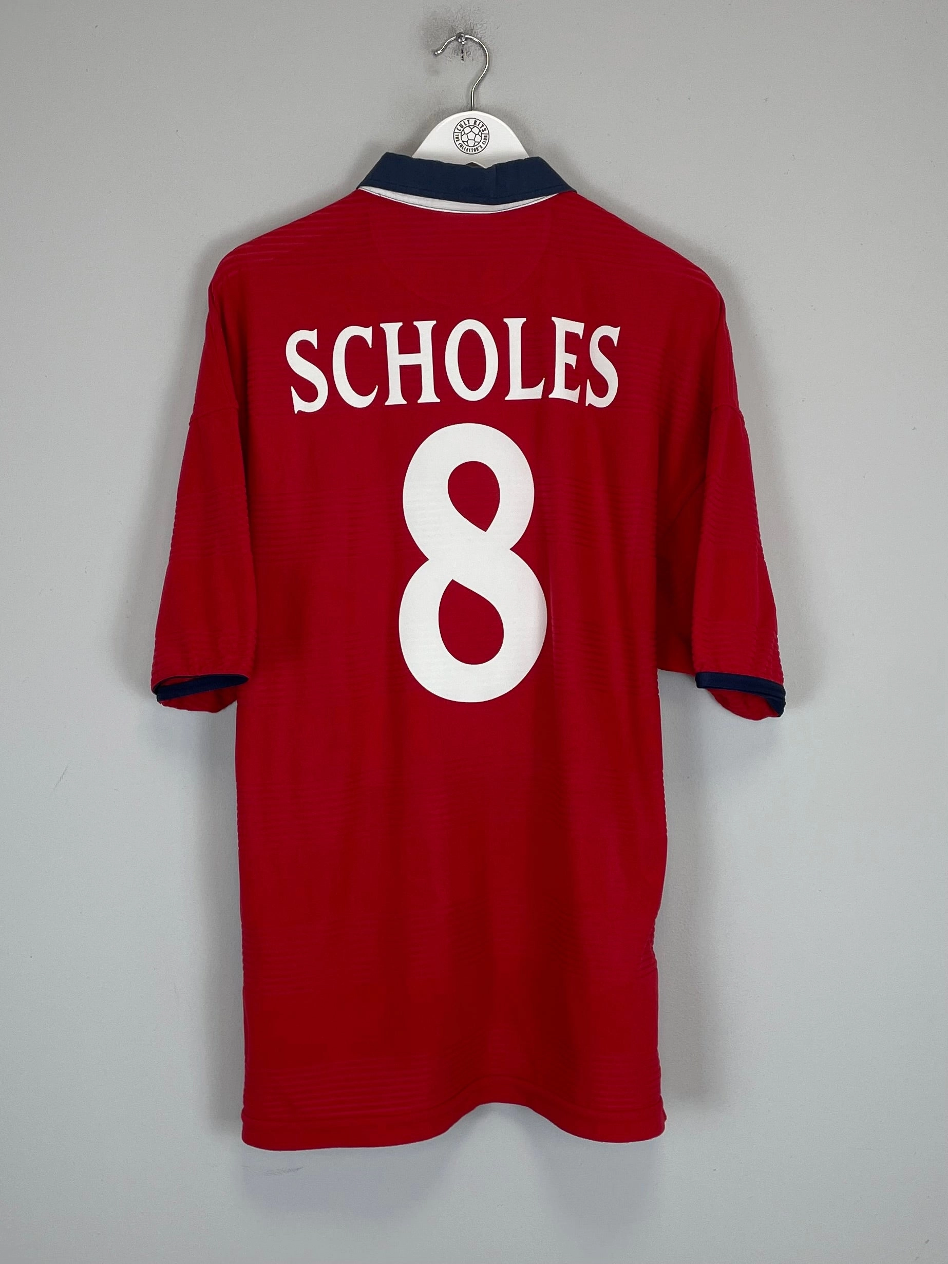 1999/01 ENGLAND SCHOLES #18 AWAY SHIRT (XL) UMBRO Flexible Shoulder Gusset No Limits