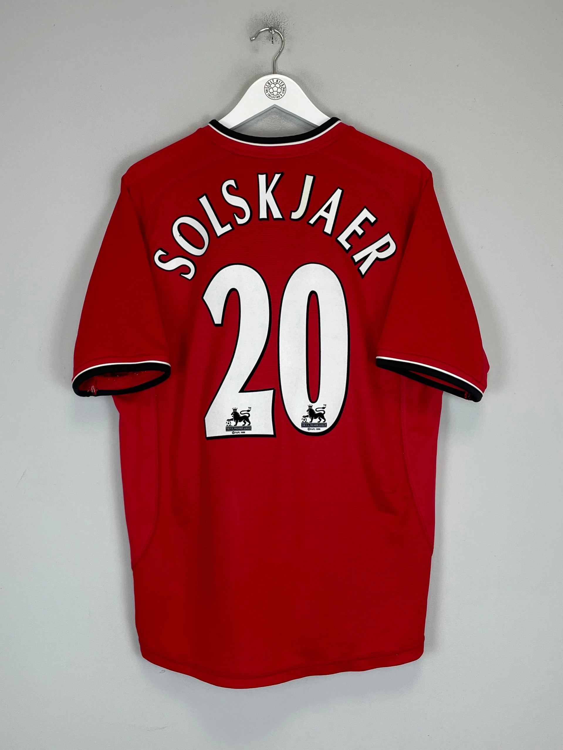 Muscle Motion 2000/01 MANCHESTER UNITED SOLSKJAER #20 HOME SHIRT (L) UMBRO