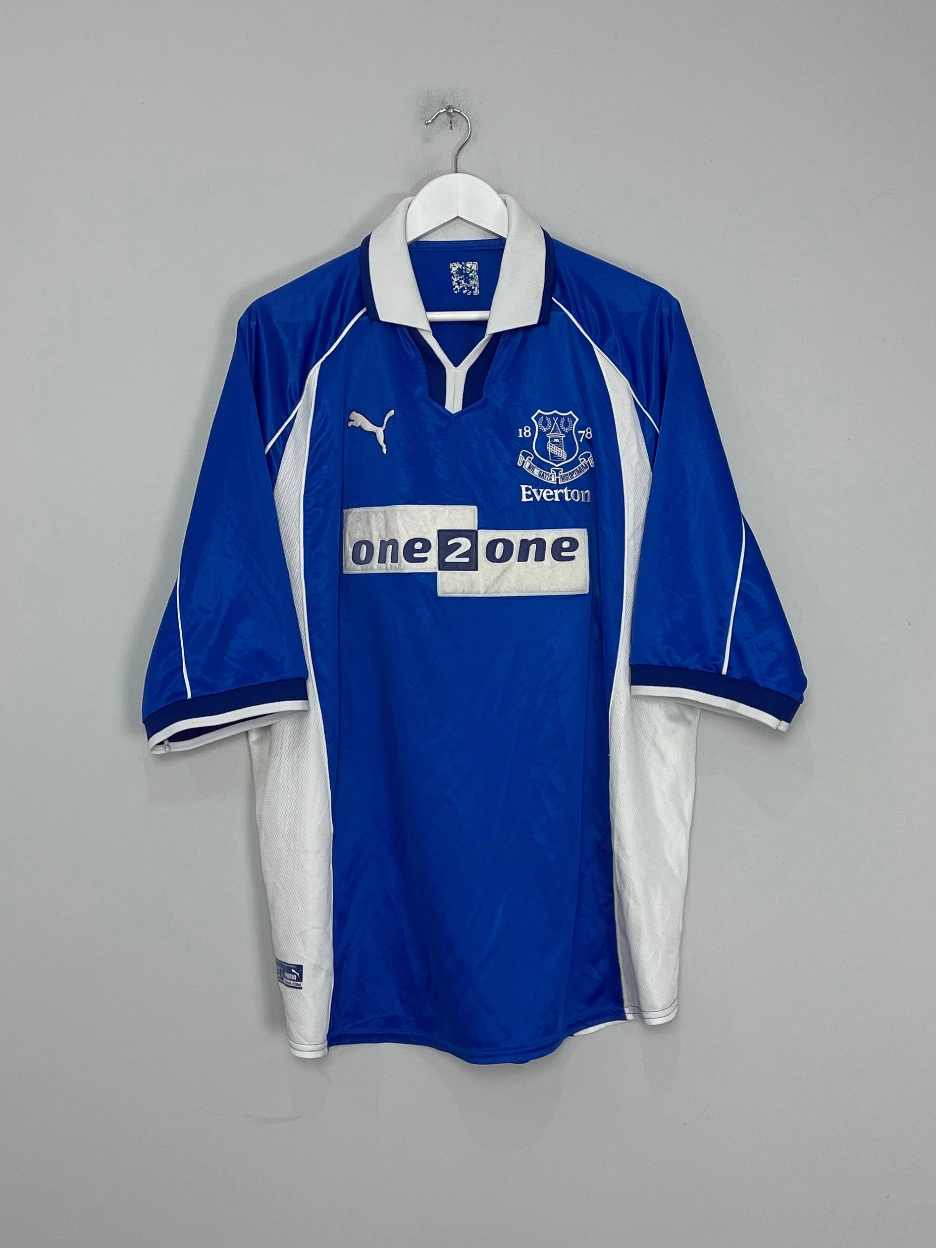 Antimicrobial Treatment Motion Gear 2000/02 EVERTON HOME SHIRT (XL) PUMA