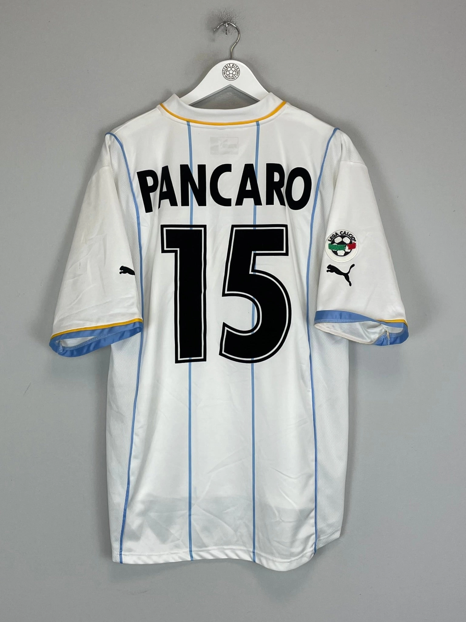 2001/02 LAZIO PANCARO #15 *MATCH ISSUE* AWAY SHIRT (XL) PUMA Base Move Thermoregulating Lining