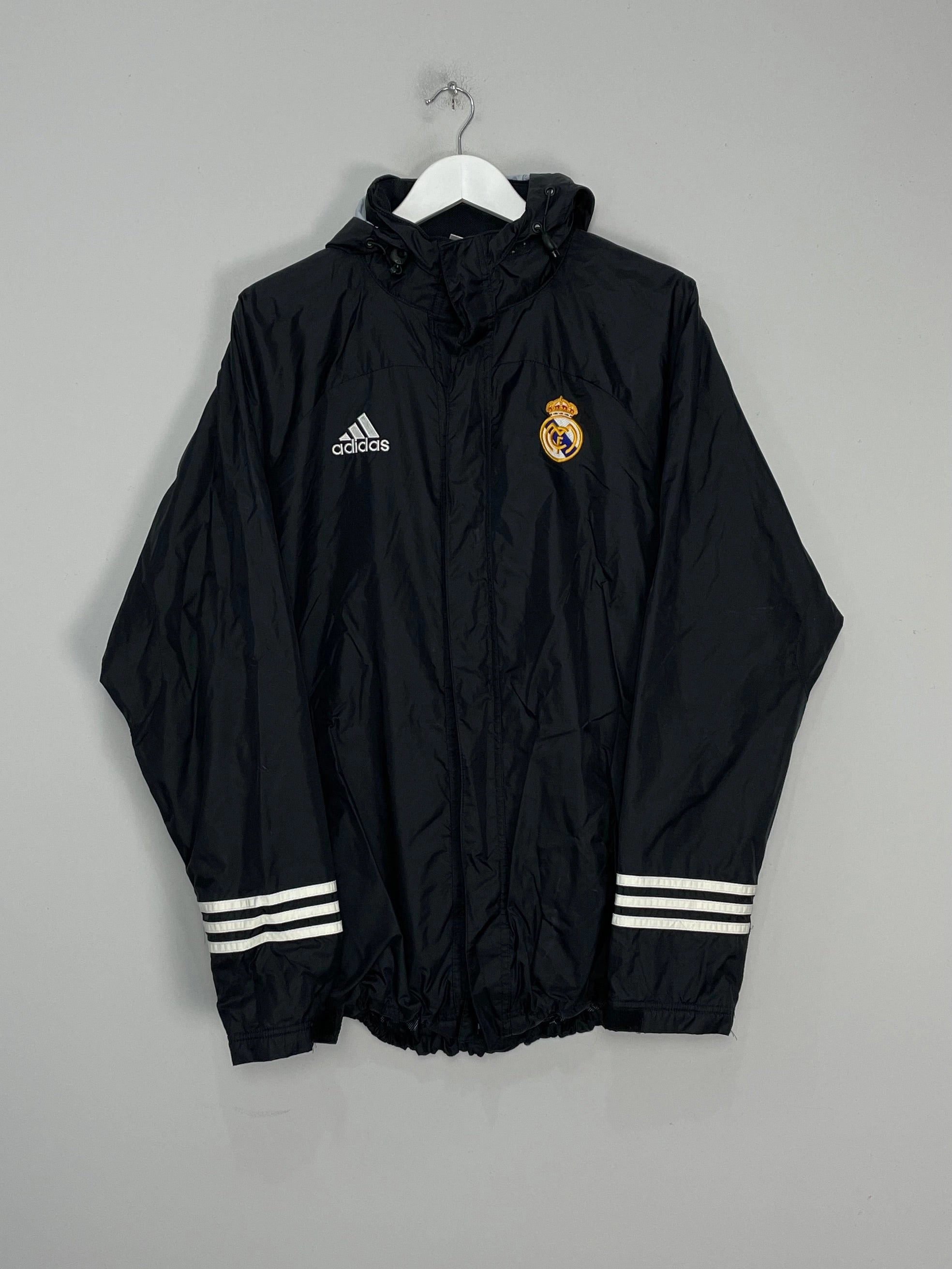 2002/03 REAL MADRID RAIN JACKET (M) ADIDAS 3D Knit Texture Mesh Panel Ventilation