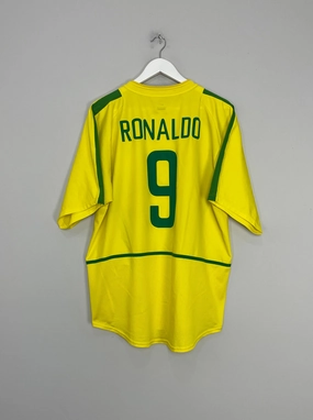 2002/04 BRAZIL RONALDO #9 HOME SHIRT (XL) NIKE Multipanel Construction No Slip Gripper Hem