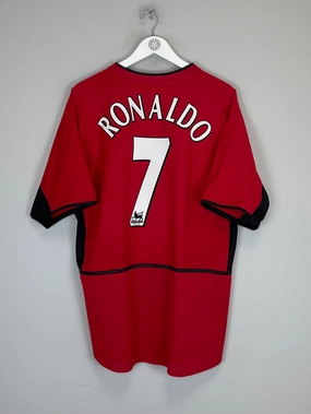 Versatile Use Reinforced Seams 2002/04 MANCHESTER UNITED RONALDO #7 HOME SHIRT (L) NIKE