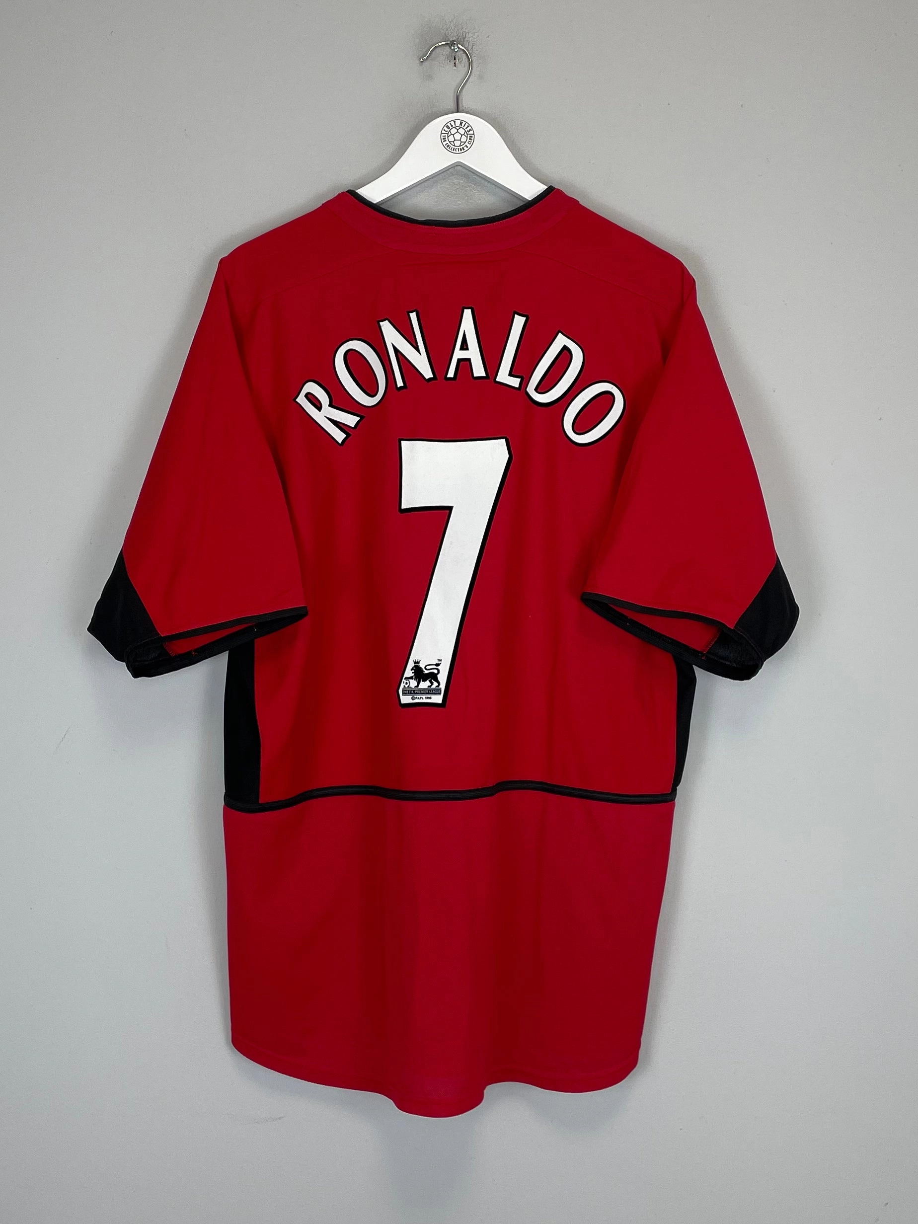Slim Fit Design 2002/04 MANCHESTER UNITED RONALDO #7 HOME SHIRT (XL) NIKE