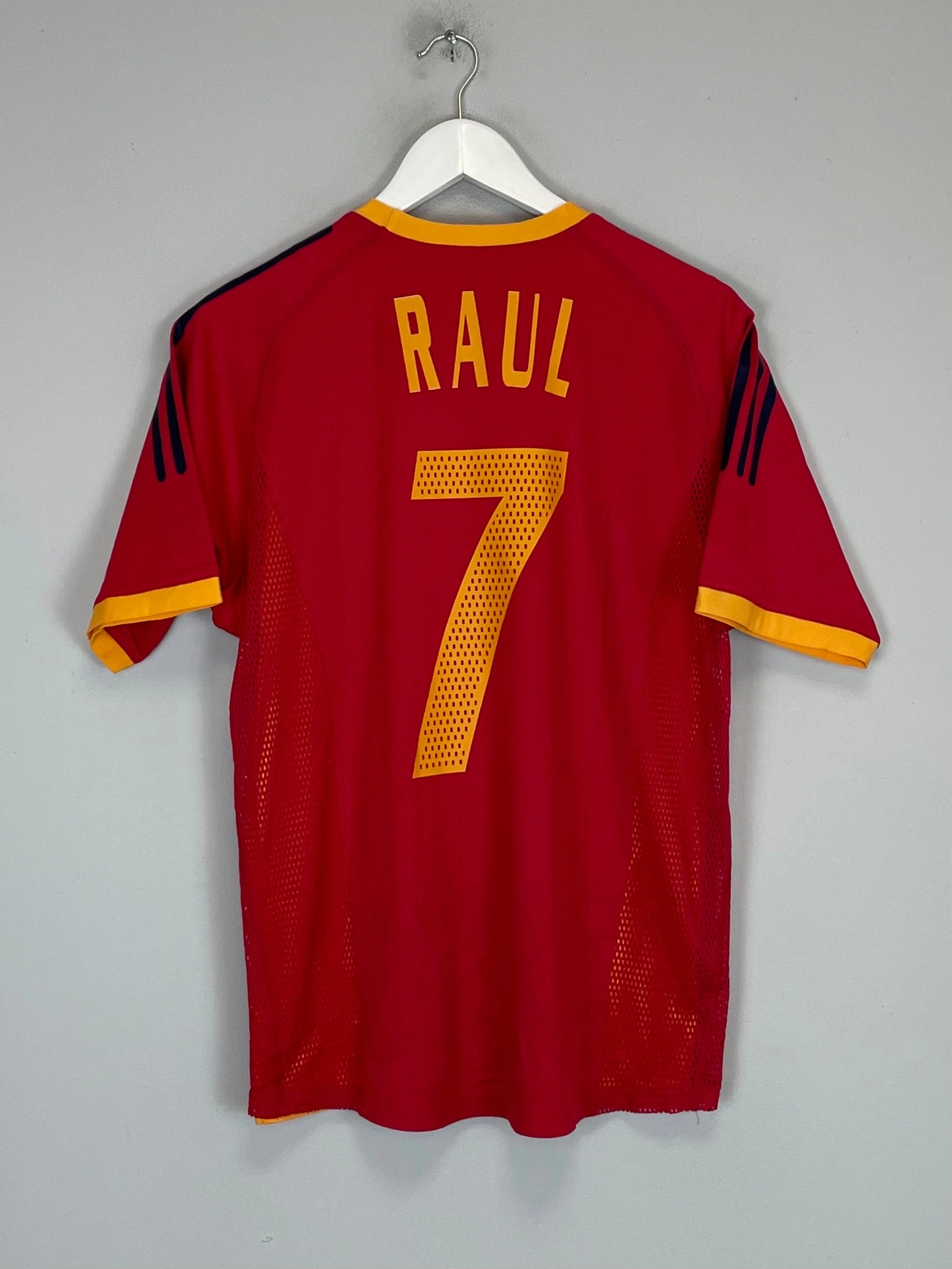 Unisex Apparel Soft Binding Edges 2002/04 SPAIN RAUL #7 *PLAYER ISSUE* HOME SHIRT (S) ADIDAS