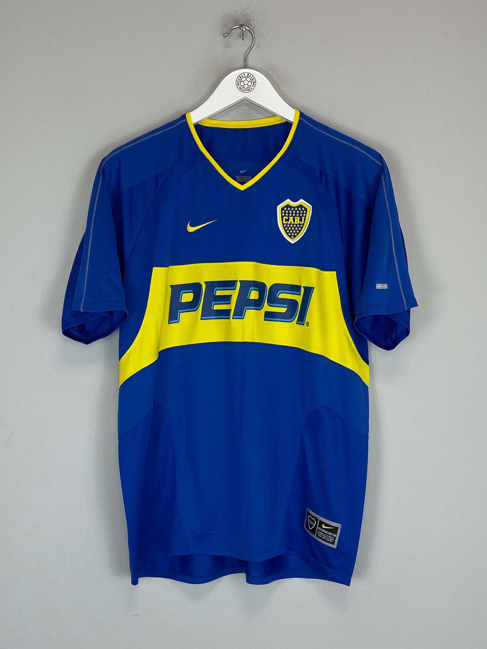 2003/04 BOCA JUNIORS HOME SHIRT (M) NIKE Quick Comfort Effortless Comfort