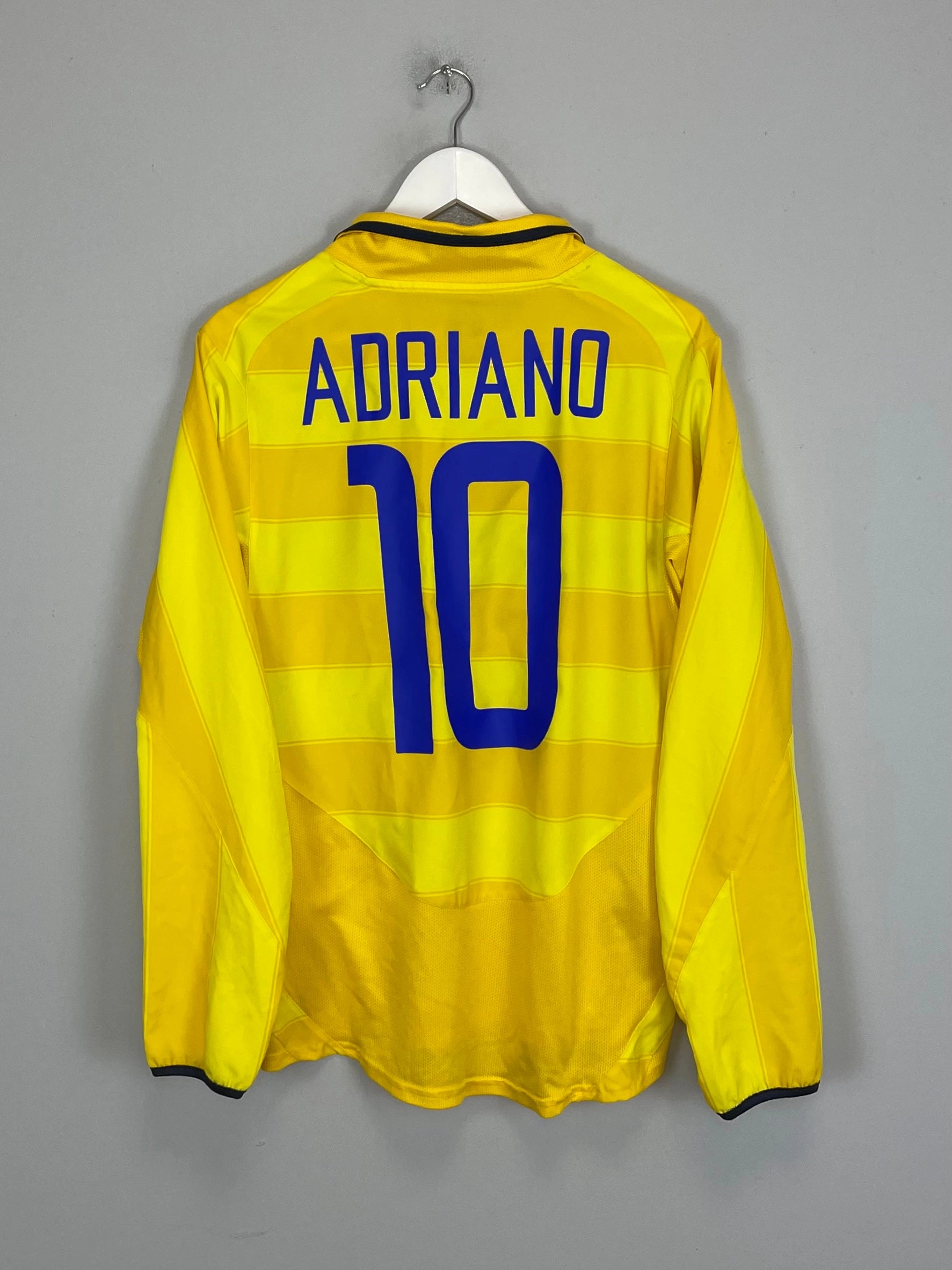 2003/04 INTER MILAN ADRIANO #10 L/S AWAY SHIRT (S) NIKE Odor Control Treatment