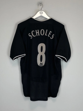 Reflective Trim Minimal Detail 2003/04 MANCHESTER UNITED SCHOLES #18 AWAY SHIRT (L) NIKE