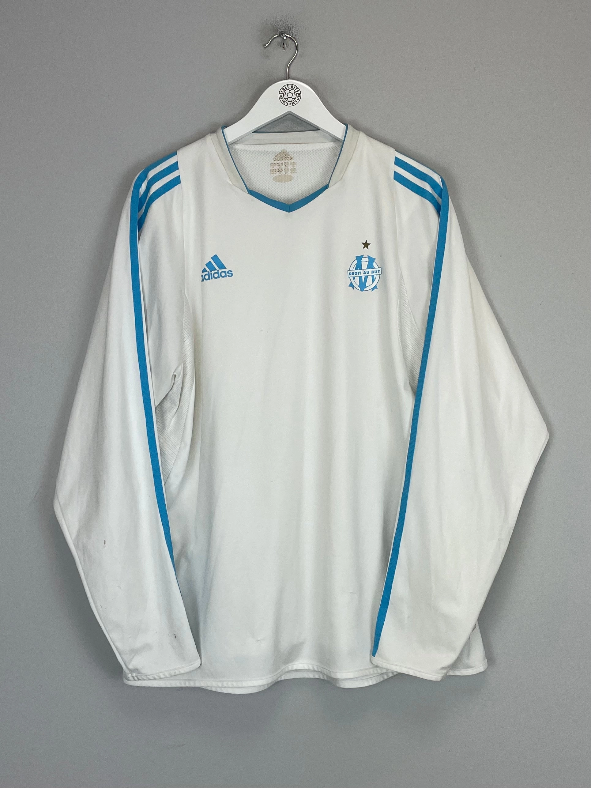2003/04 MARSEILLE *PLAYER ISSUE* L/S HOME SHIRT (XL) ADIDAS Ventilation Mesh Panel