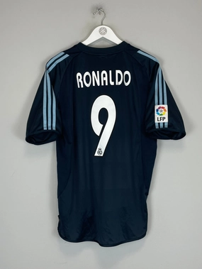 2003/04 REAL MADRID RONALDO #9 AWAY SHIRT (L) ADIDAS Easy Stretch Ultimate Comfort Lining