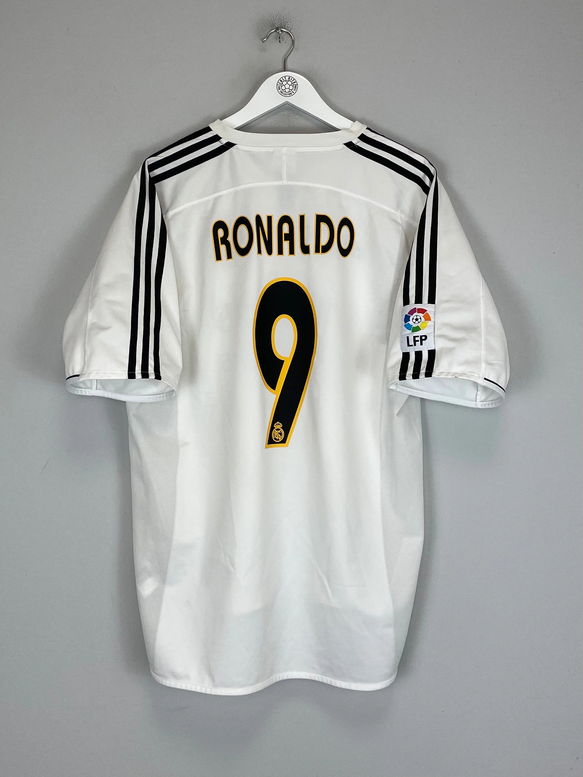 2003/04 REAL MADRID RONALDO #9 HOME SHIRT (XL) ADIDAS Reflective details
