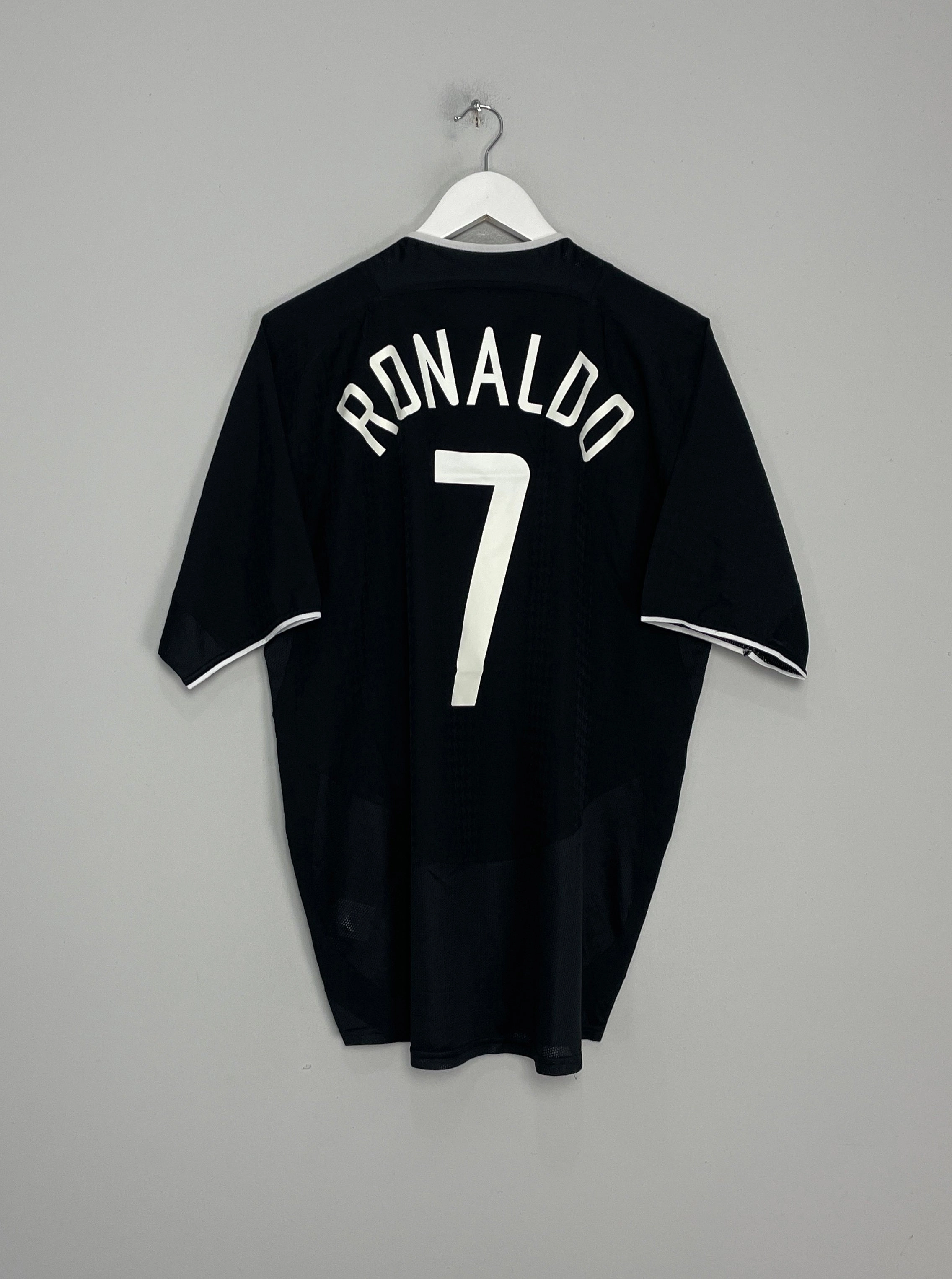 2003/05 MANCHESTER UNITED RONALDO #7 AWAY SHIRT (L) NIKE Yarn Dye Effect Athletic Performance Enhancement