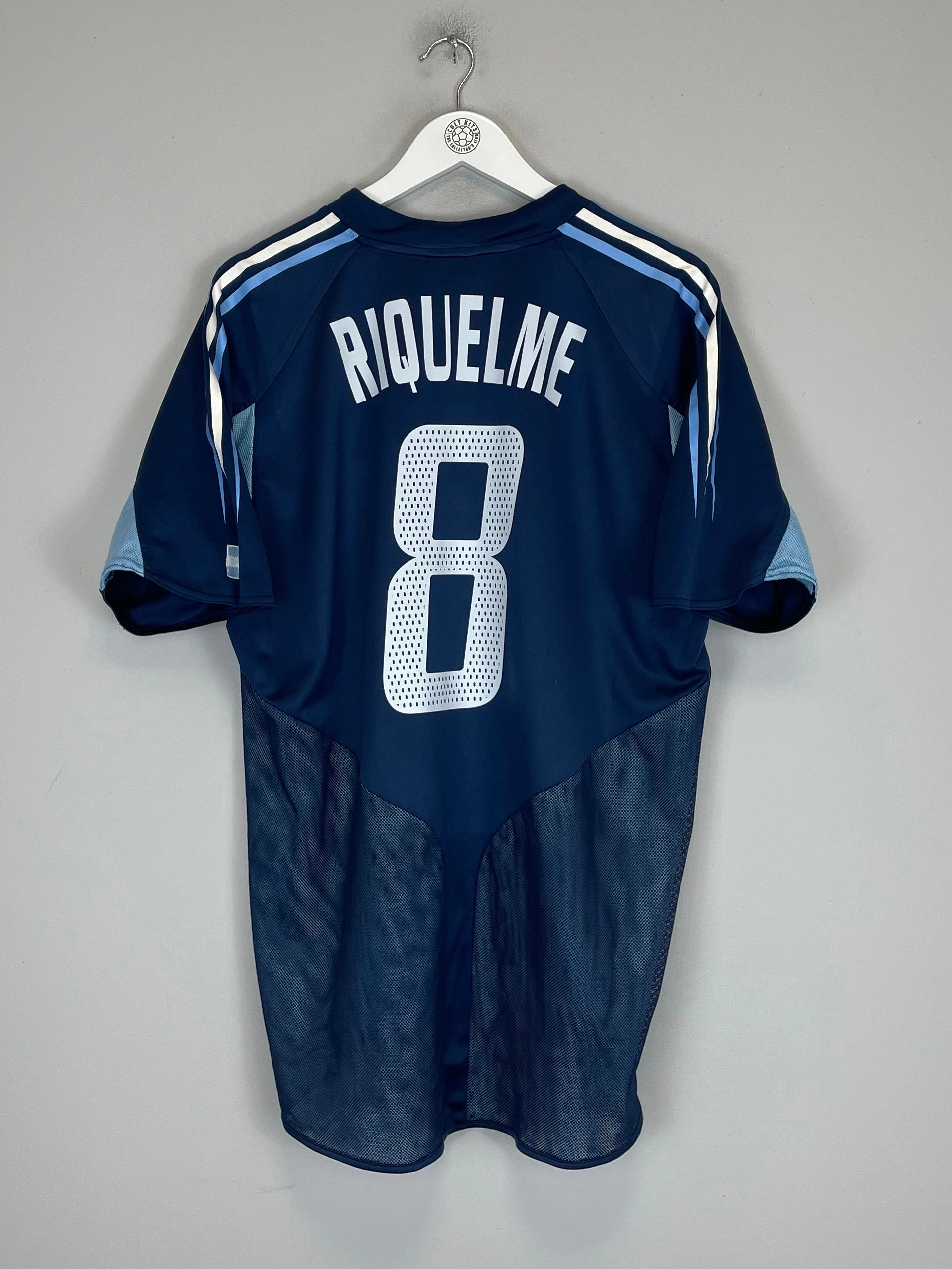 Comfort Optimized Lining 2004/05 ARGENTINA RIQUELME #8 AWAY SHIRT (L) ADIDAS