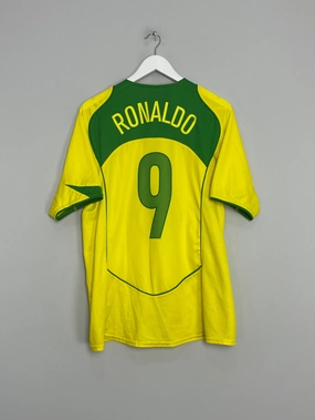 Outdoor Training 2004/05 BRAZIL RONALDO #9 HOME SHIRT (L) NIKE