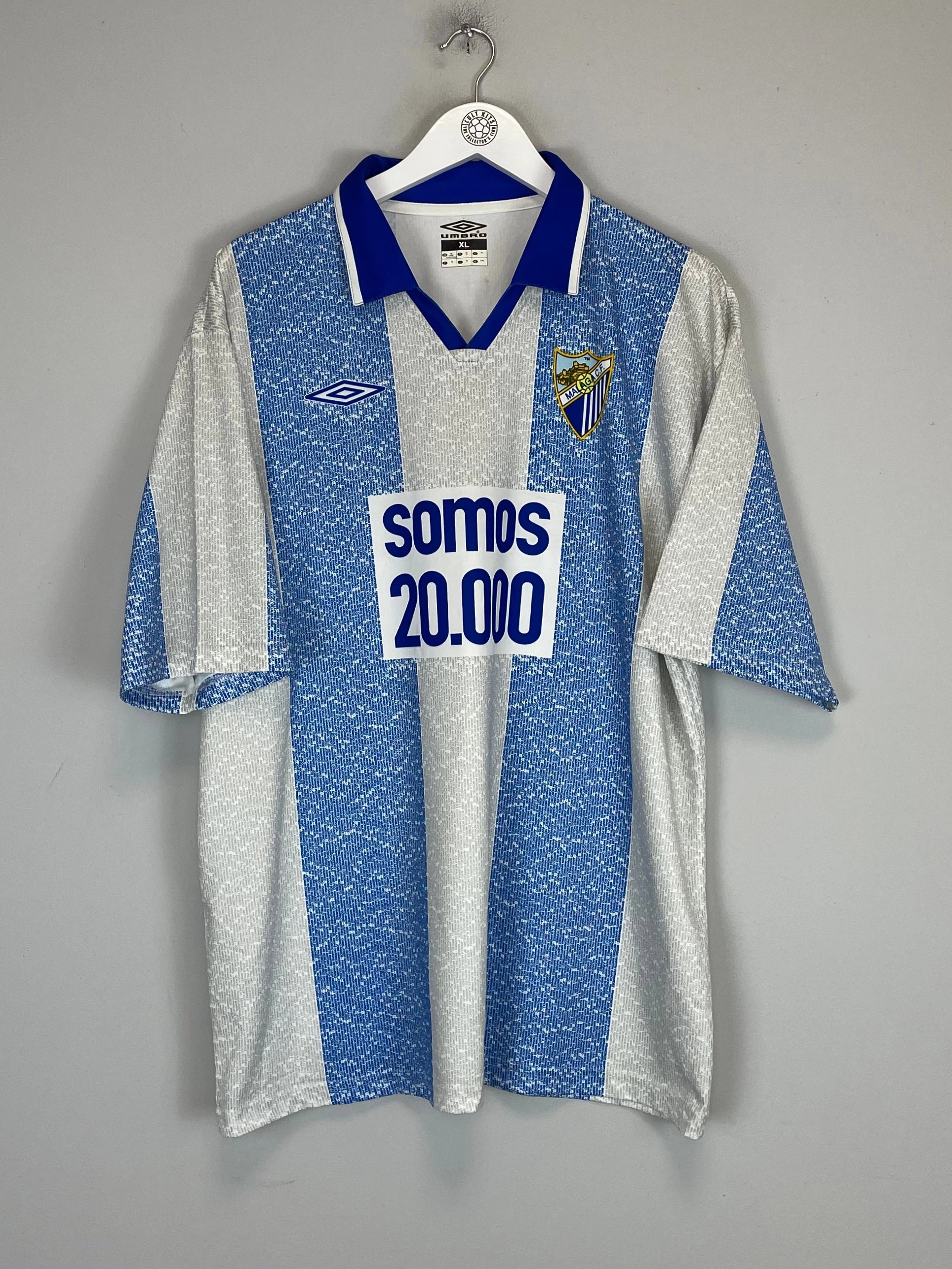 Durable Moisture Management Athletic Day 2004/05 MALAGA 'SOMOS 20,000' HOME SHIRT (XL) UMBRO