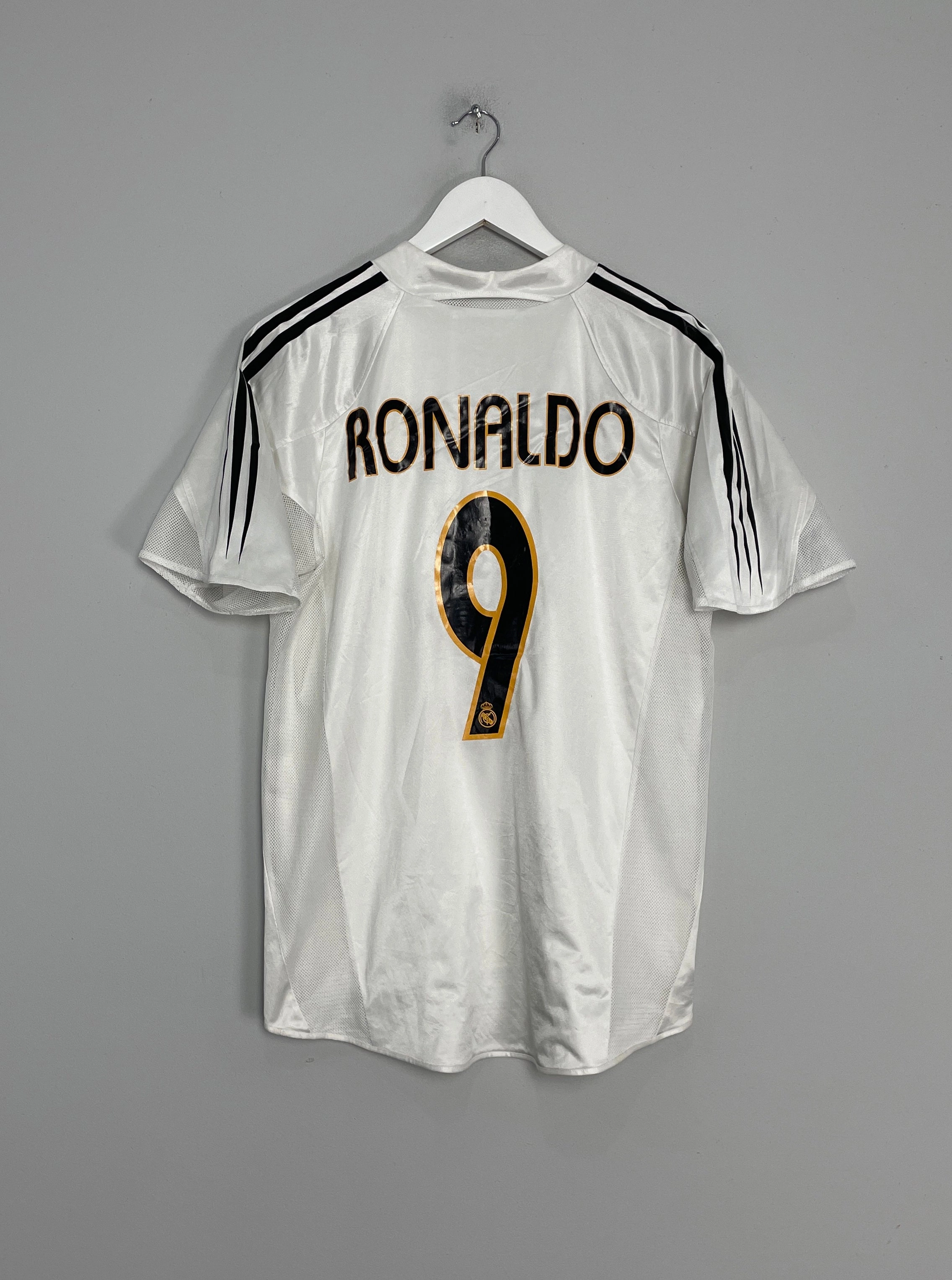 2004/05 REAL MADRID RONALDO #9 *PLAYER ISSUE* HOME SHIRT (L) ADIDAS Cool Look Seamless Knitting