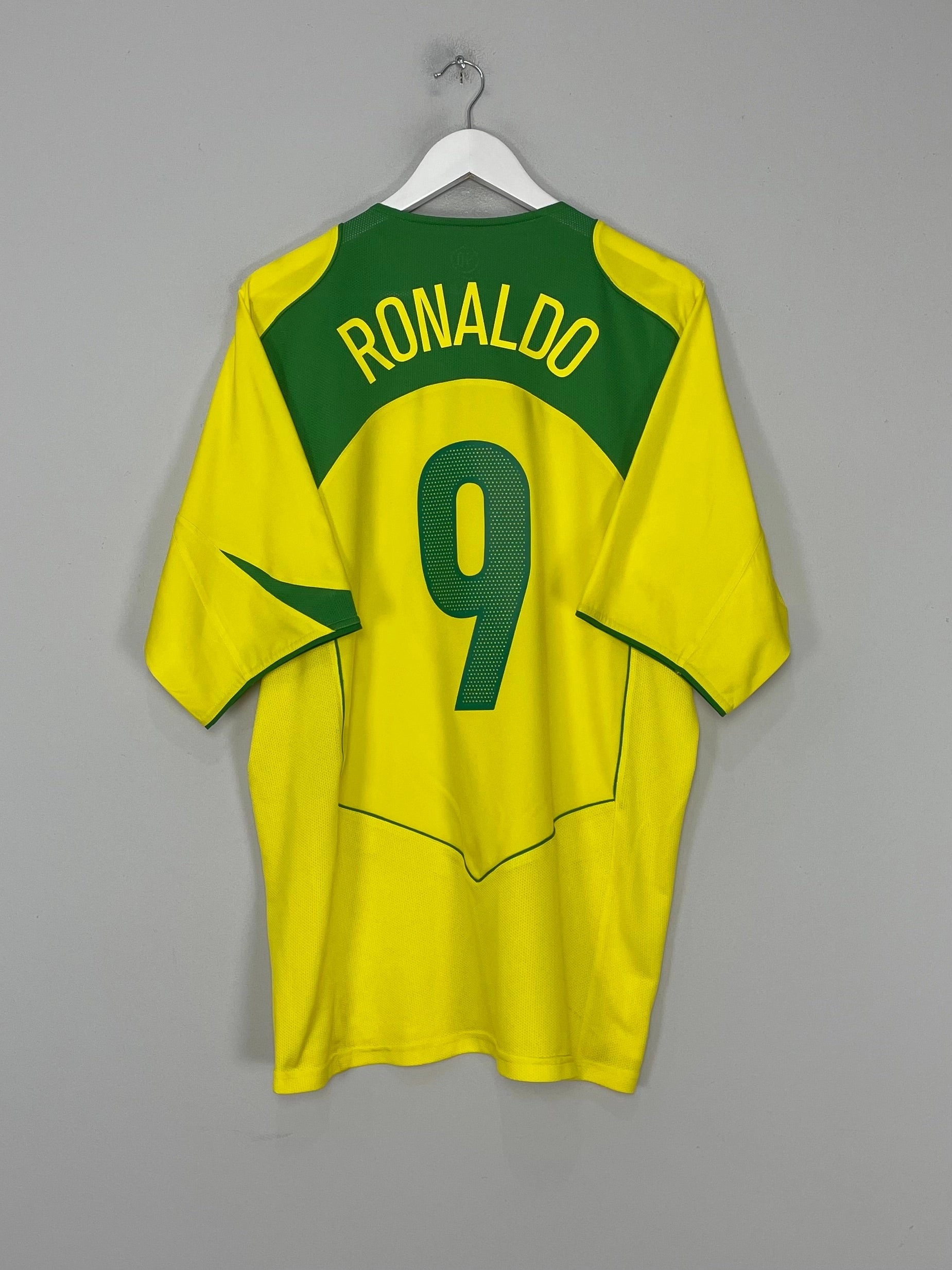 2004/06 BRAZIL RONALDO #9 HOME SHIRT (XL) NIKE Adjustable Hem Drawcord