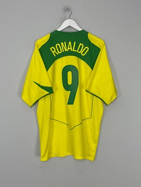 2004/06 BRAZIL RONALDO #9 HOME SHIRT (XL) NIKE Adjustable Hem Drawcord