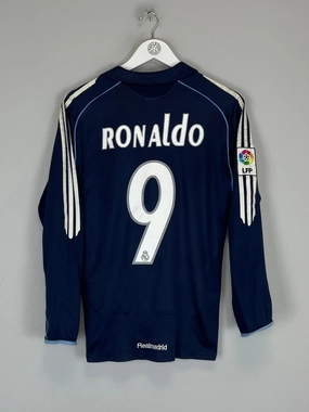 2005/06 REAL MADRID RONALDO #9 L/S AWAY SHIRT (S) ADIDAS Seamless Knitting Non Chafing Seam Finish