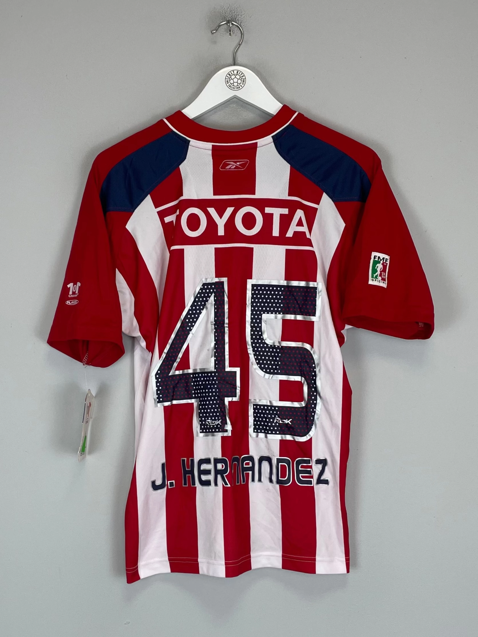 Smooth Texture quick dry 2006/07 CHIVAS GUADALAJARA J.HERNANDEZ #45 *BNWT* HOME SHIRT (XS) REEBOK