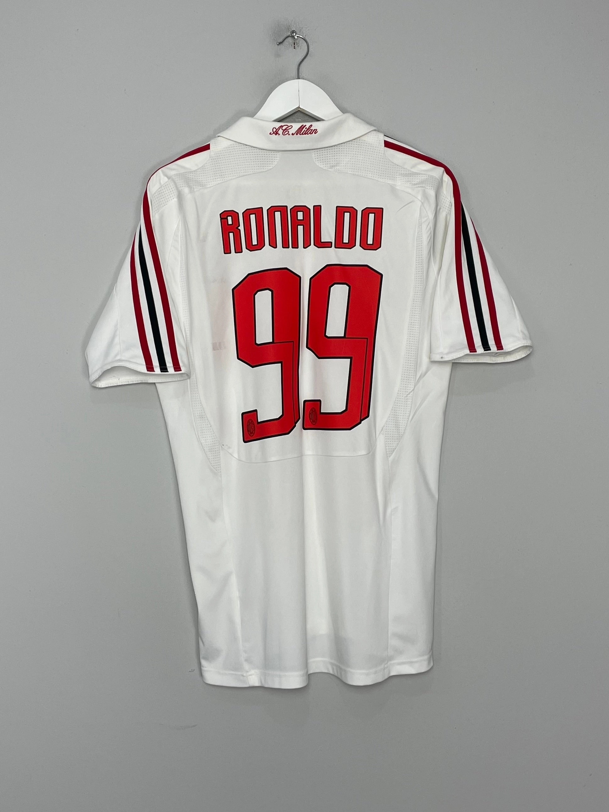 2007/08 AC MILAN RONALDO #99 AWAY SHIRT (M) ADIDAS Thermal Insulation Layer Contoured Side Panels