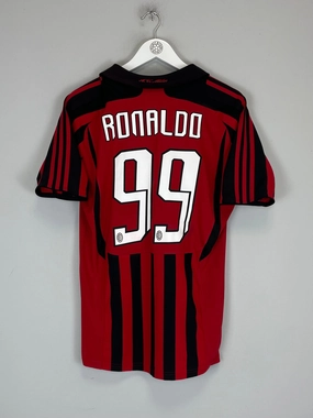 Casual Performance Breathable Material 2007/08 AC MILAN RONALDO #99 HOME SHIRT (M) ADIDAS