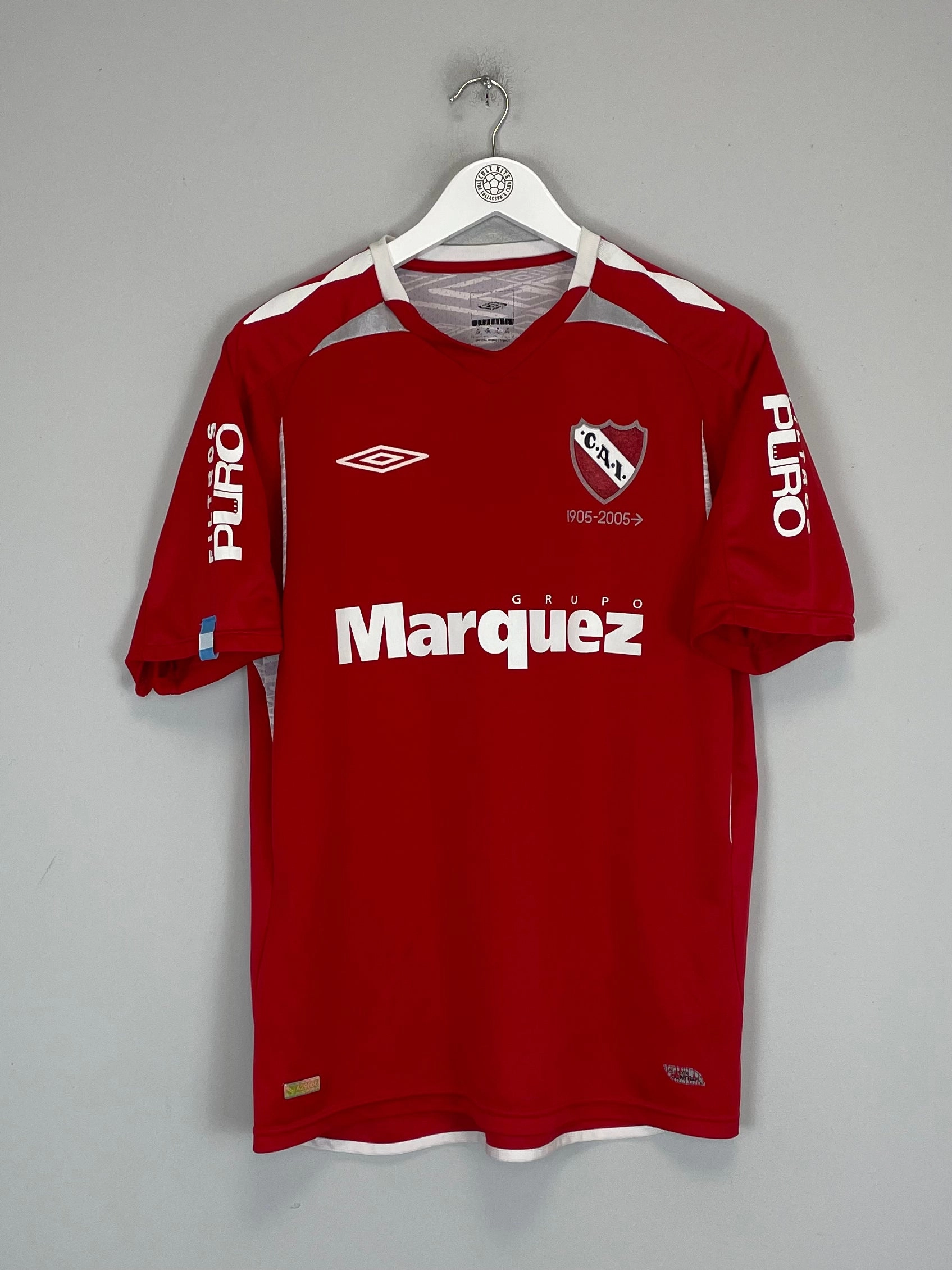 2007/08 INDEPENDIENTE CENTENARY  HOME SHIRT (M) UMBRO Lightweight Interlock Knit dry surface