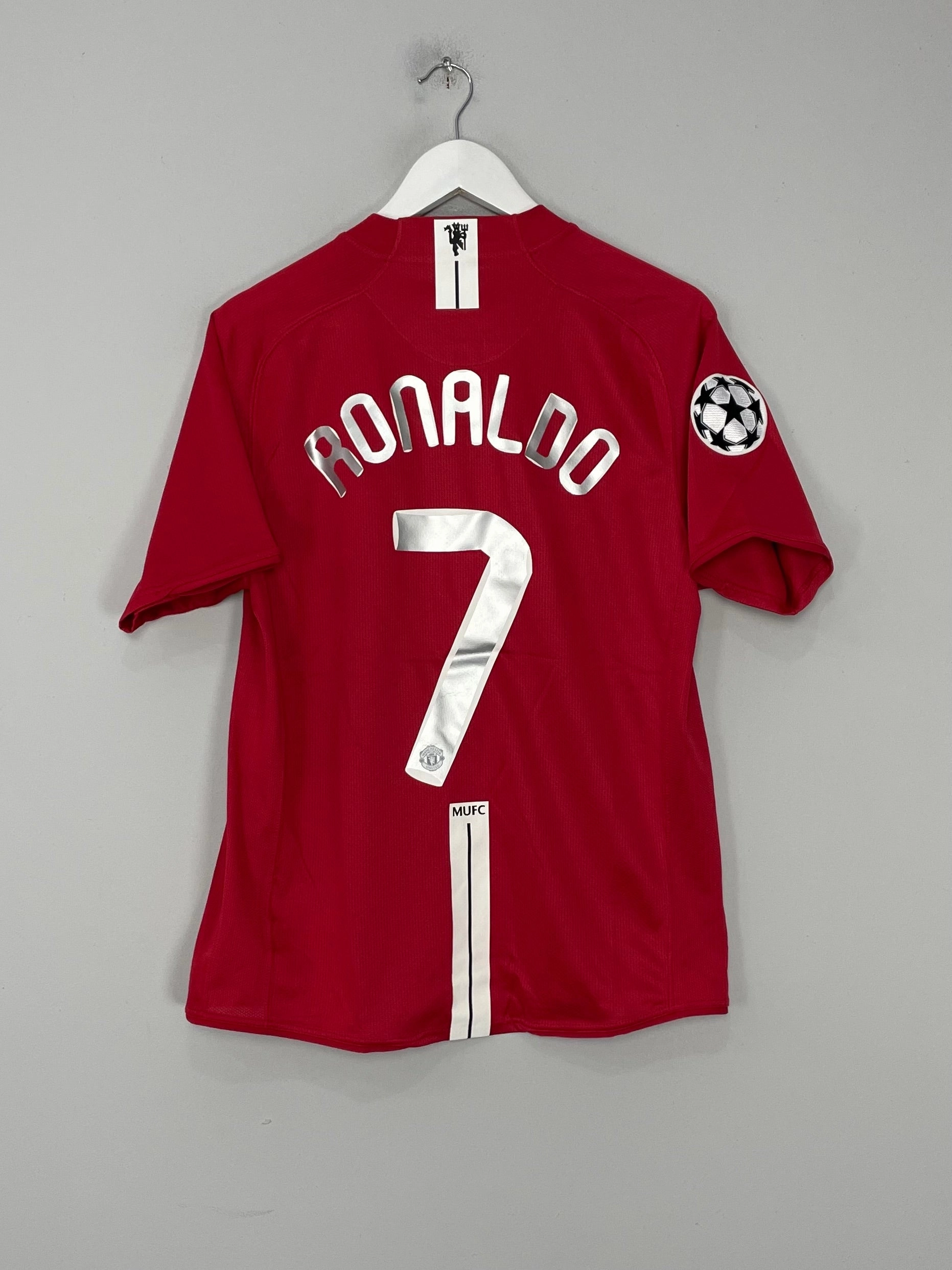 Zip Up 2007/08 MANCHESTER UNITED RONALDO #7 *C/L FINAL* HOME SHIRT (M) NIKE