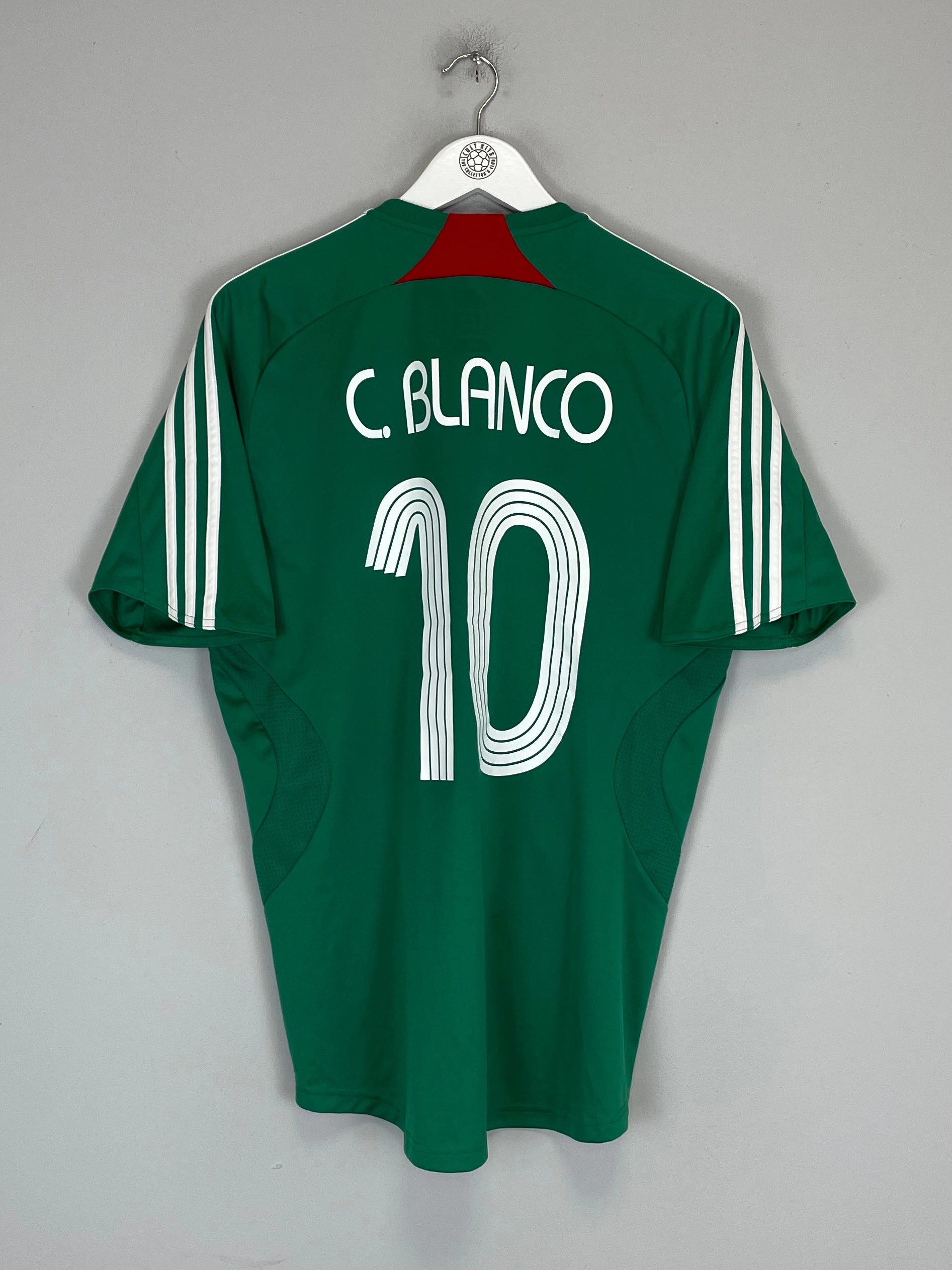 2007/08 MEXICO C.BLANCO #10 HOME SHIRT (M) ADIDAS Thermal Retention Lining Athletic Silicone Grip