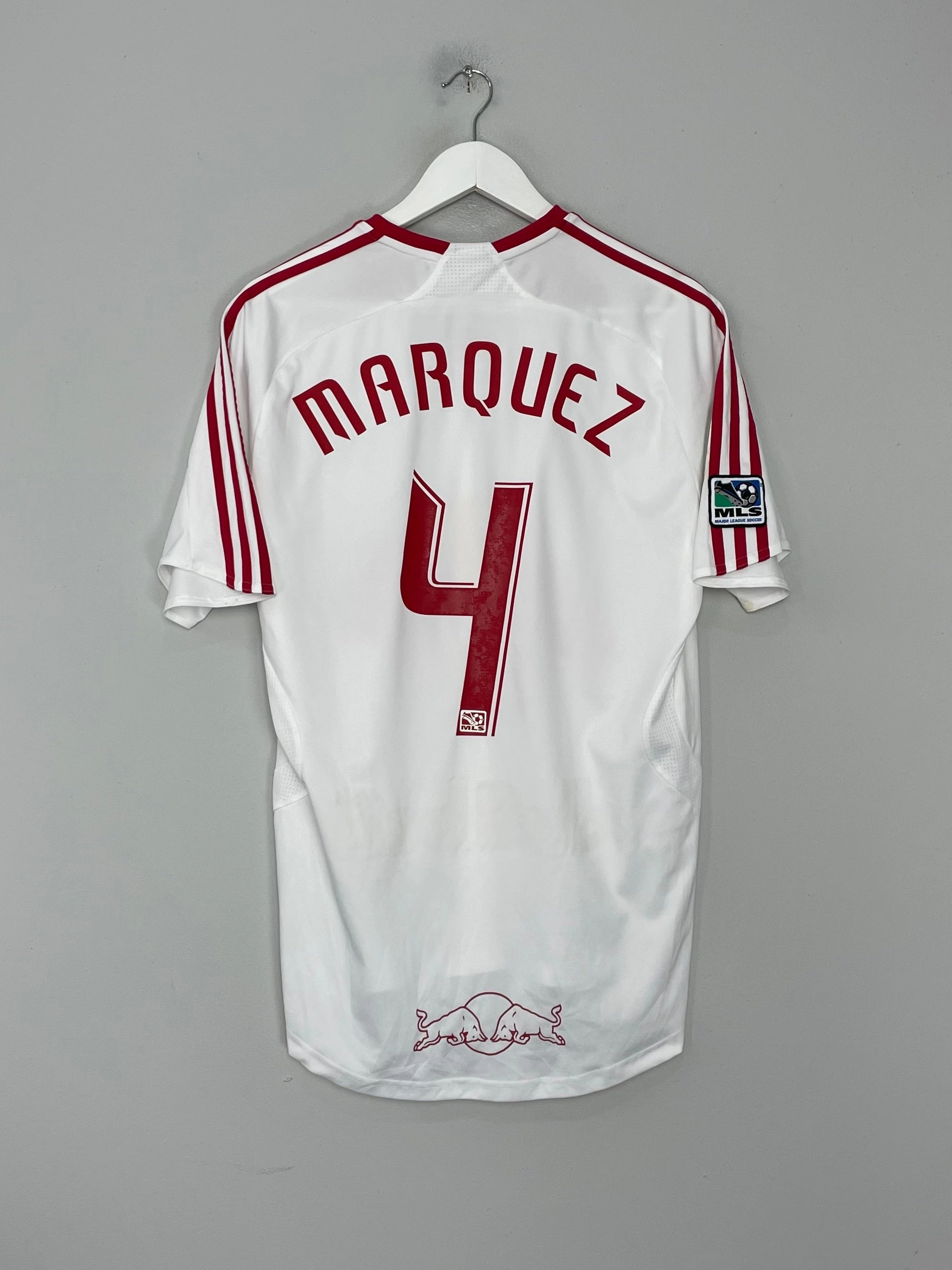 2007/08 NEW YORK RED BULLS R.MARQUEZ #4 HOME SHIRT (M) ADIDAS Friction Reducing Inner Layer Non Chafing Edges