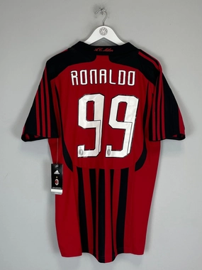 2007/09 AC MILAN RONALDO #99 *BNWT* HOME SHIRT (L) ADIDAS Weekend Style Strategic Perforation Design