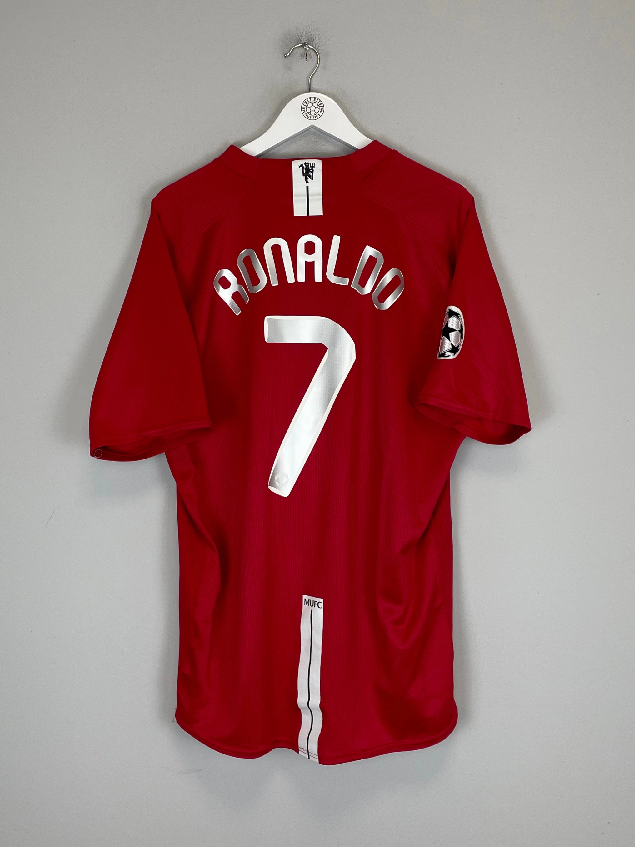 2007/09 MANCHESTER UNITED RONALDO #7 C/L HOME SHIRT (XXL) NIKE Reflective Safety Details