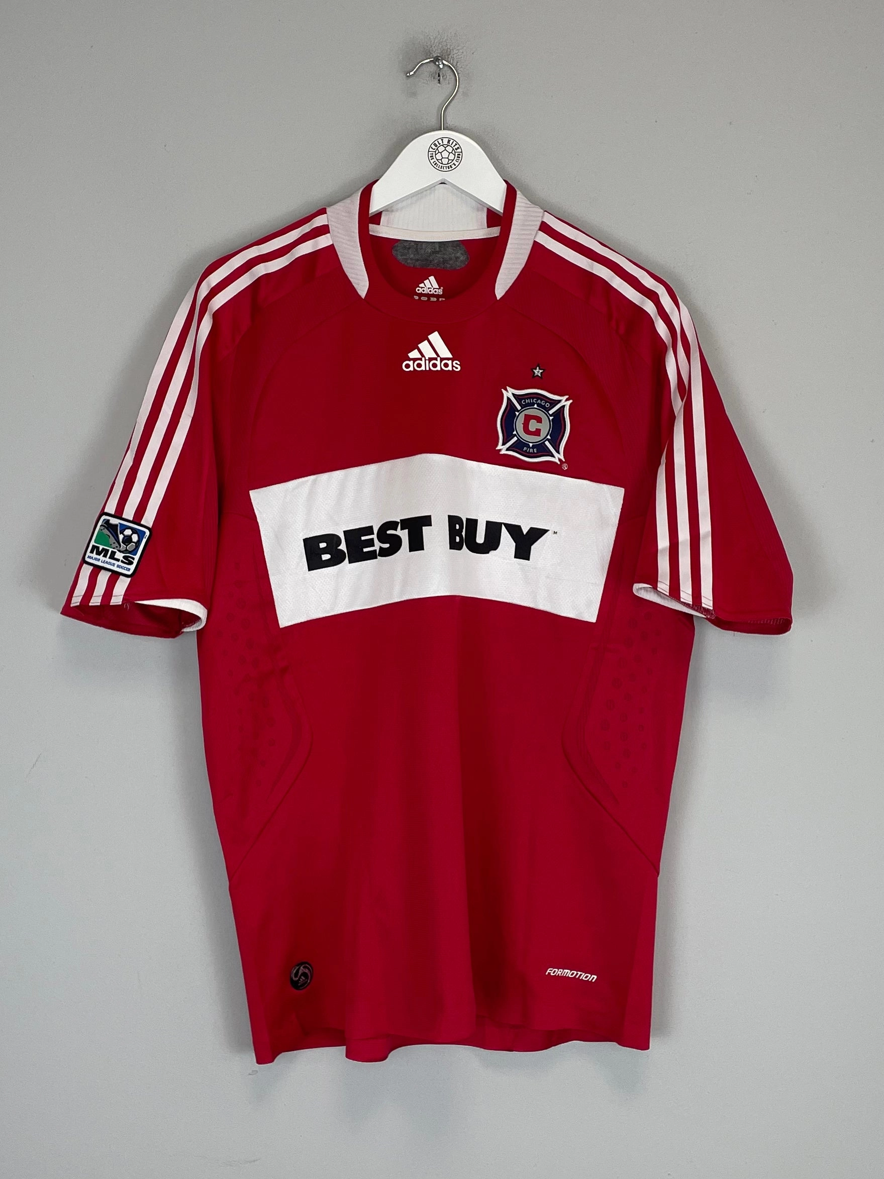 2008/09 CHICAGO FIRE *PLAYER ISSUE* HOME SHIRT (L) ADIDAS Anti Microbial Fiber Blend Contrast Trim Detailing