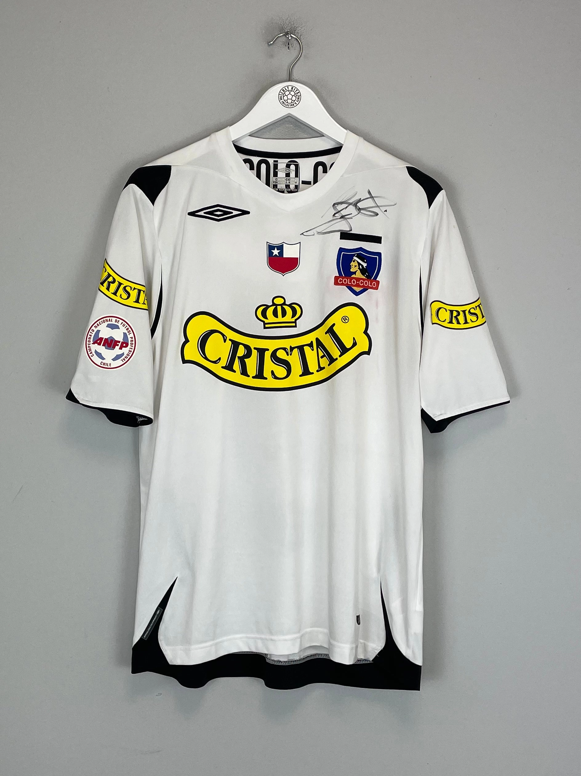 2008/09 COLO COLO FIERRO #11 *SIGNED* HOME SHIRT (L) UMBRO Laser Cut Edge Finishing