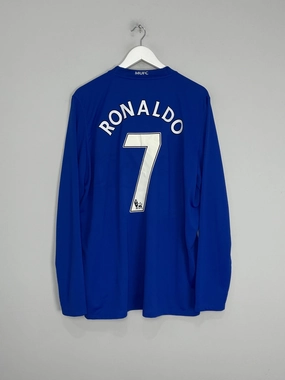 2008/09 MANCHESTER UNITED RONALDO #7 L/S THIRD SHIRT (XL) NIKE Street Style Bonded Stitch Details